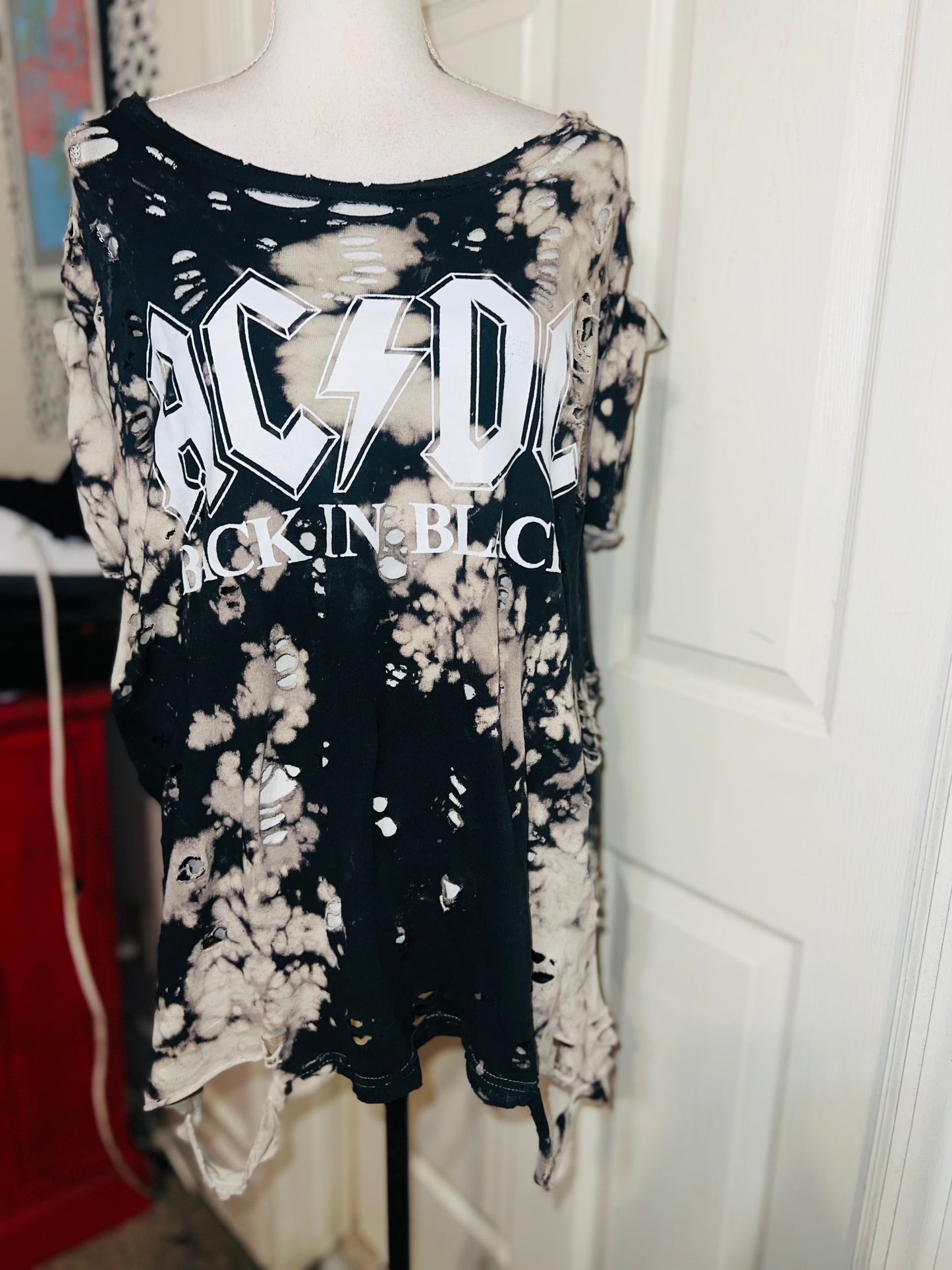 AC/DC Double Sided Oversized Distressed Tee