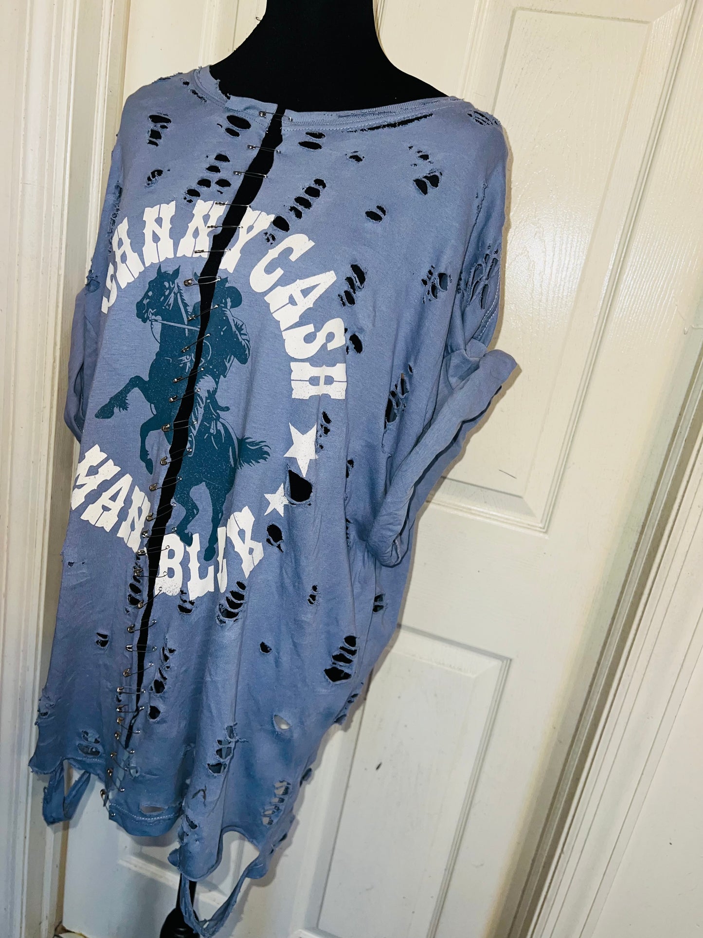 Johnny Cash Split Oversized Distressed Tee