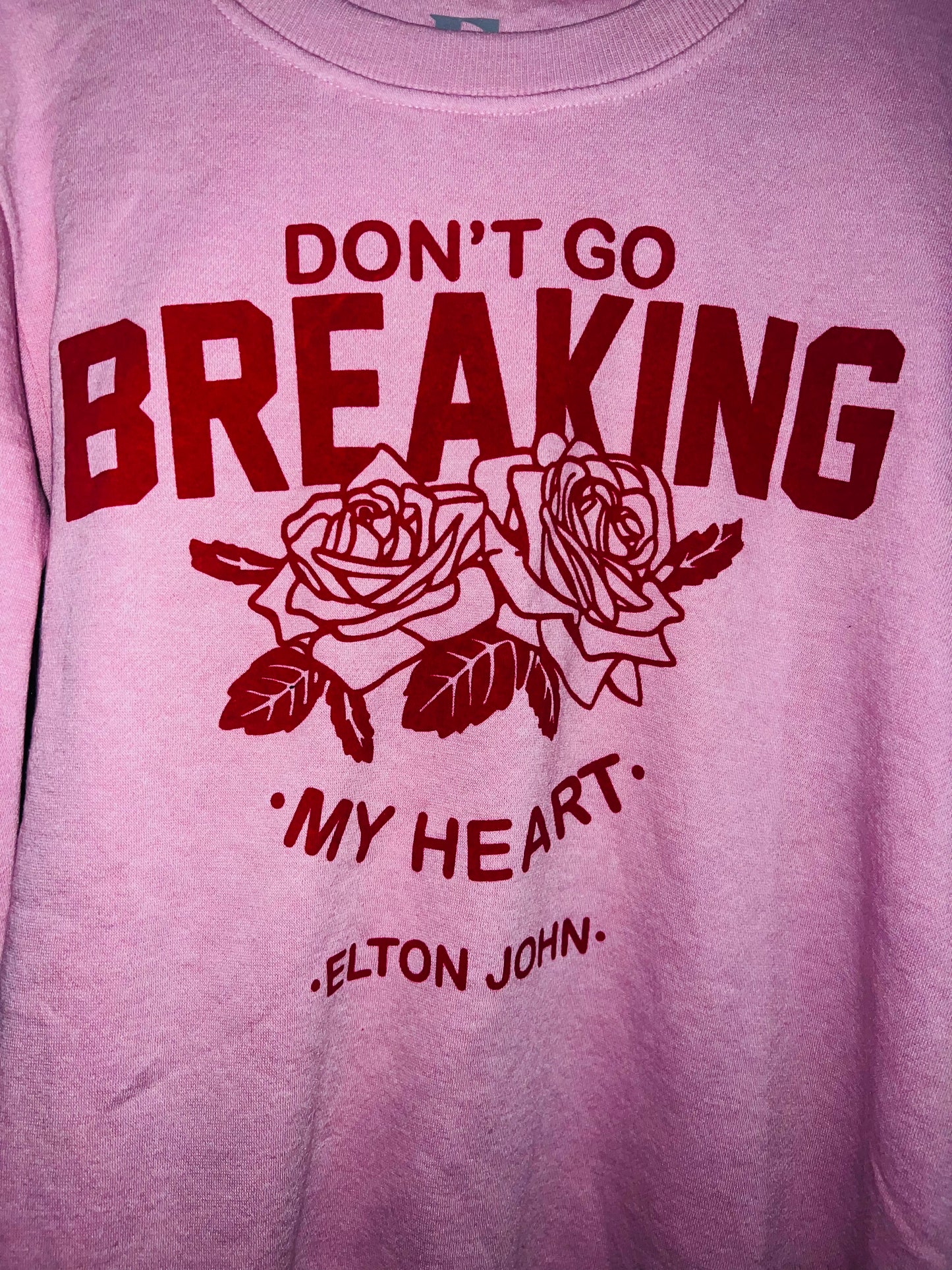 Elton John “Don’t go breaking my Heart” Oversized Distressed Sweatshirt
