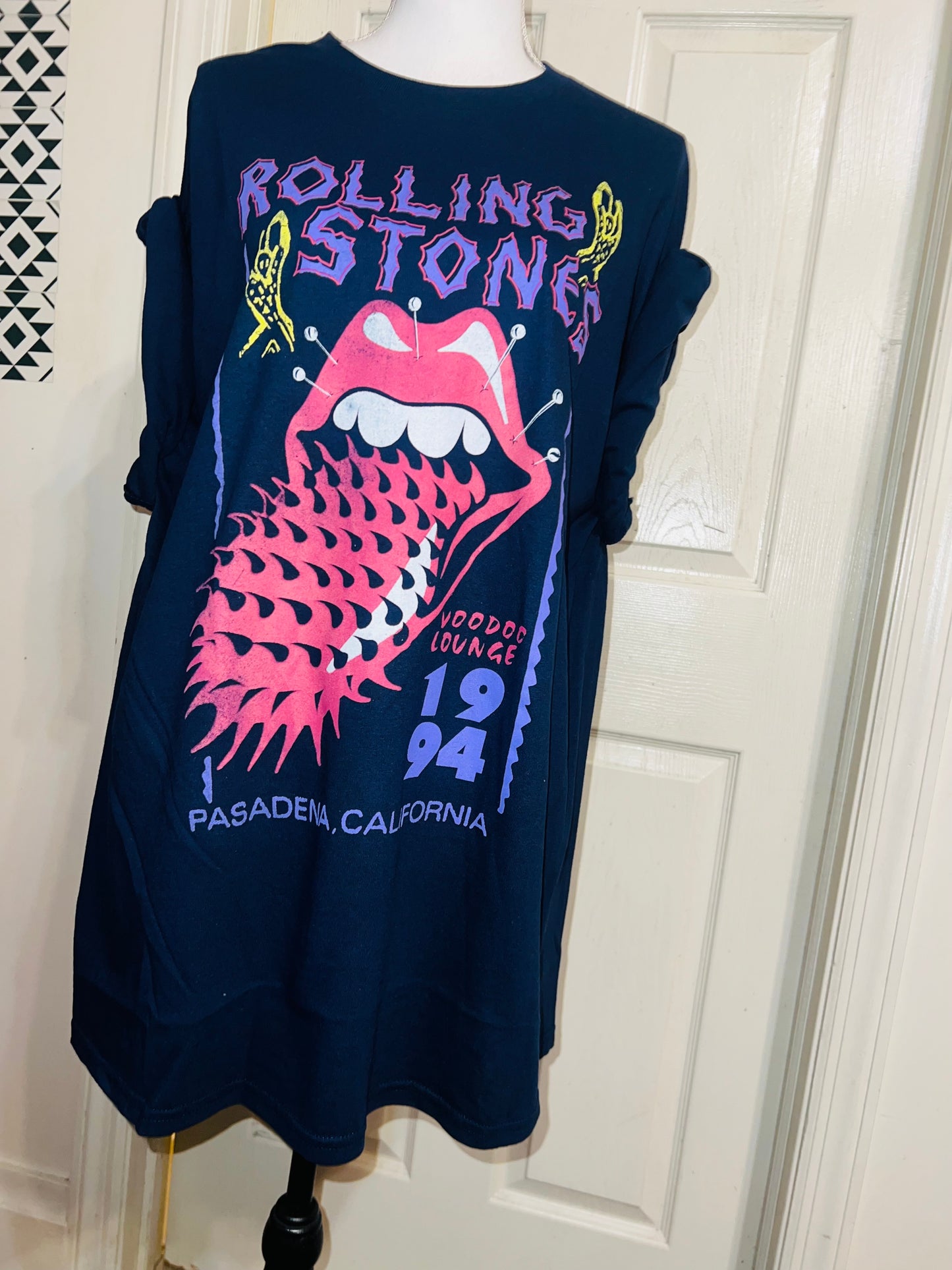 The Rolling Stones Double Sided Oversized Distressed Tee