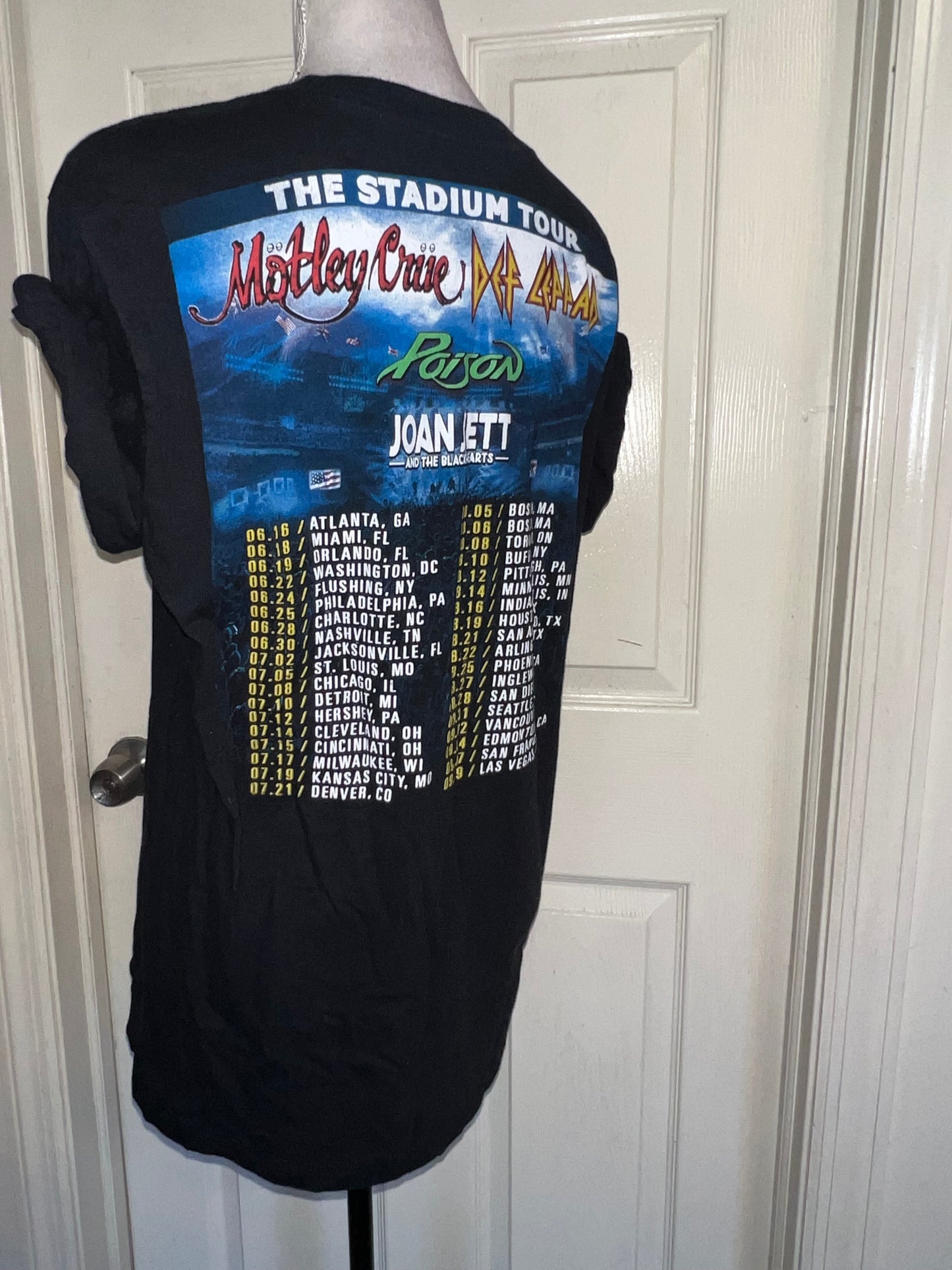 Motley Crue, Def Leppard, Poison, and Joan Jett Double Sided Oversized Tee