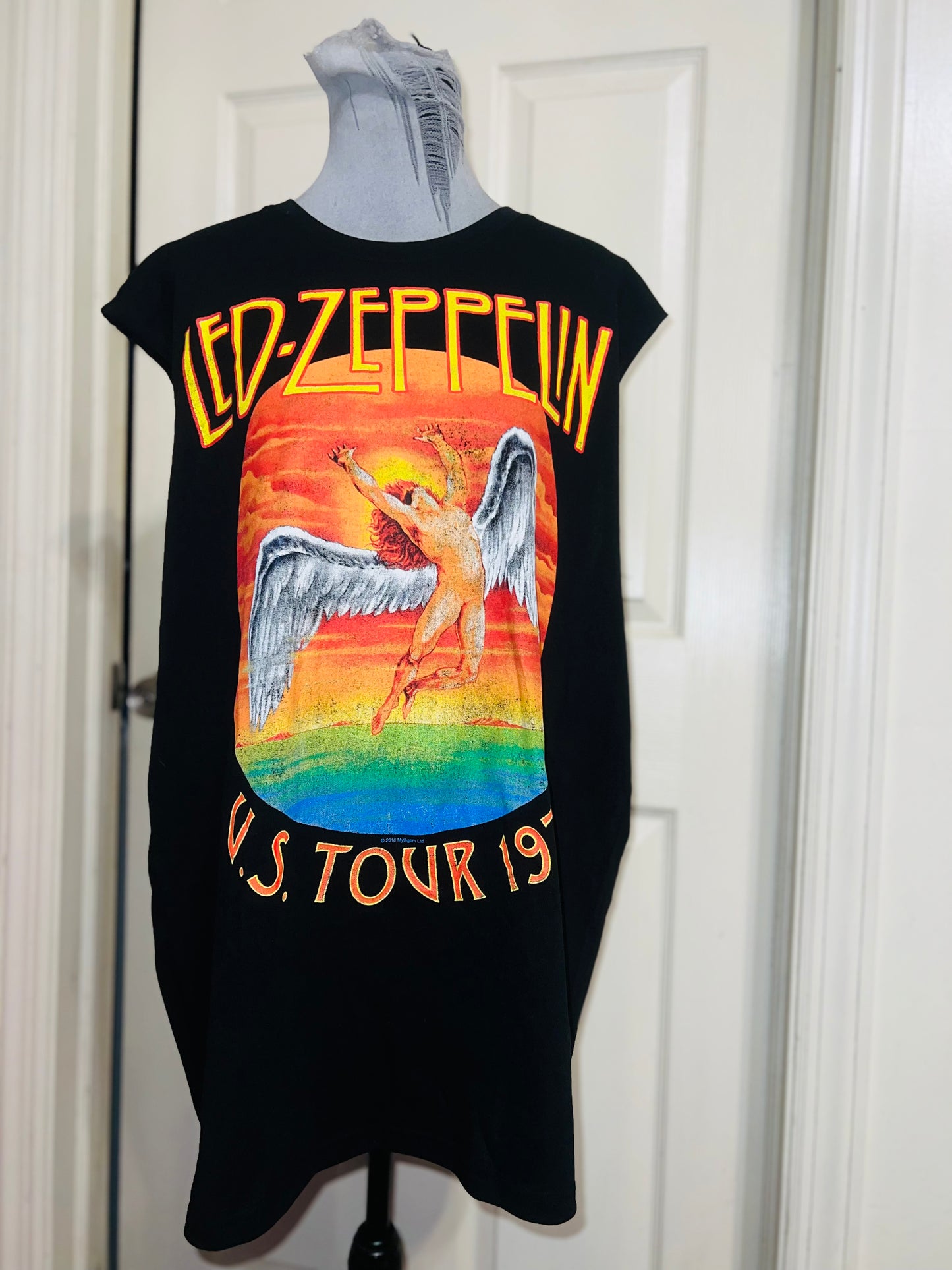 Led Zeppelin Oversized Distressed Muscle Tank/Dress