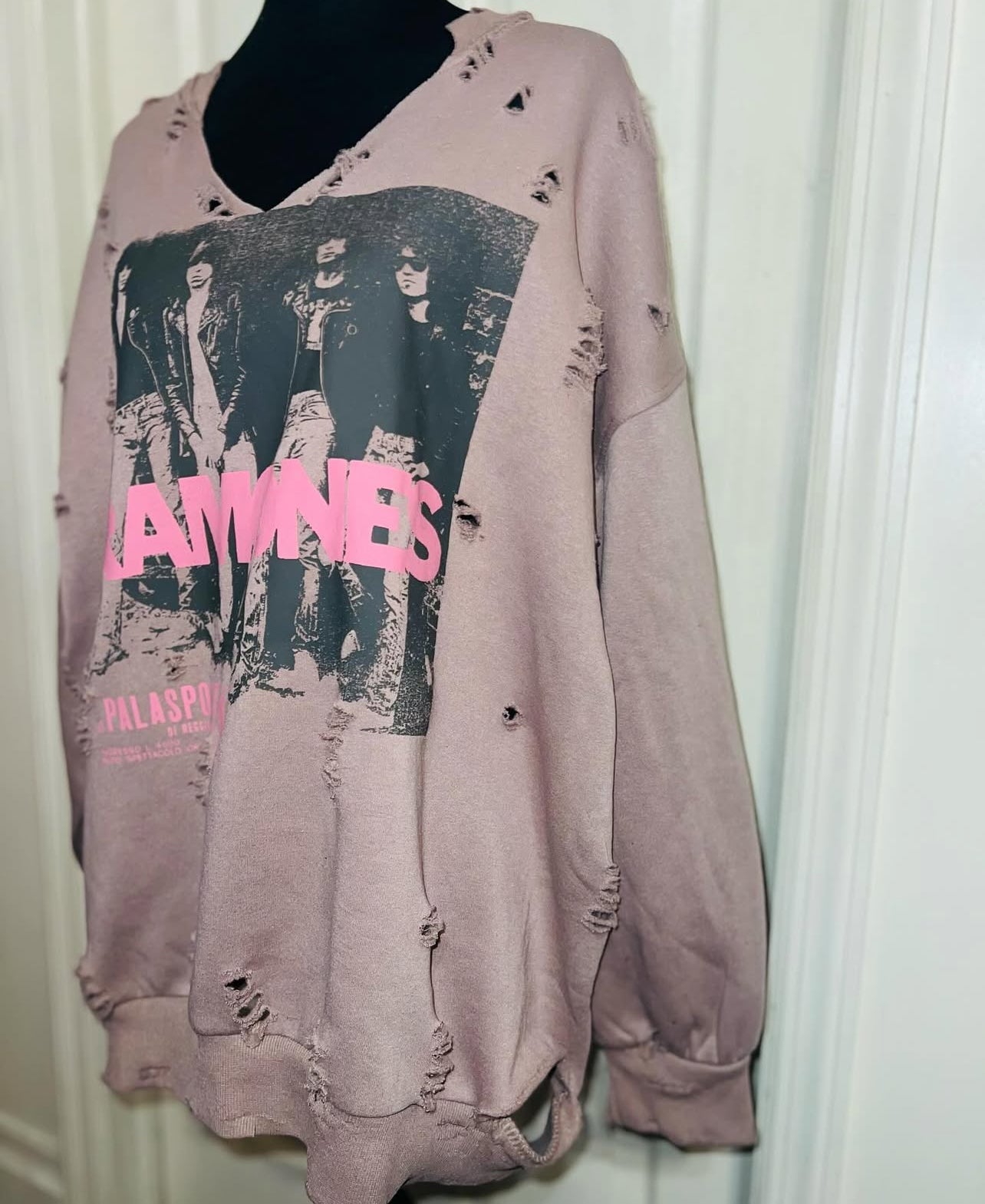 The Ramones Oversized Distressed Sweatshirt