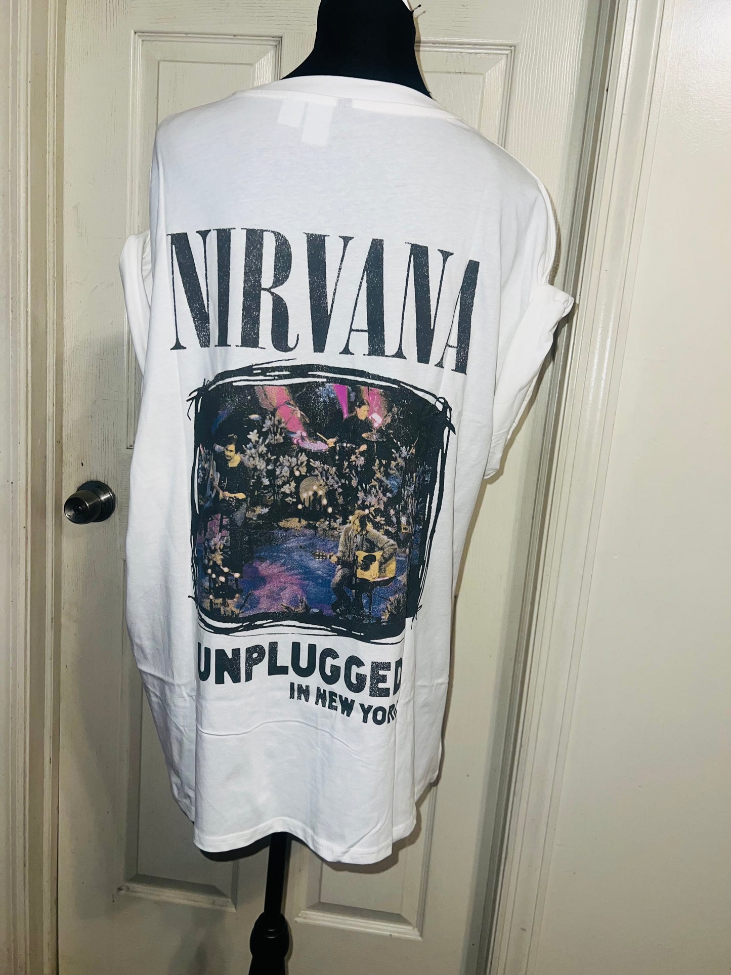 Nirvana Double Sided Oversized Distressed Tee