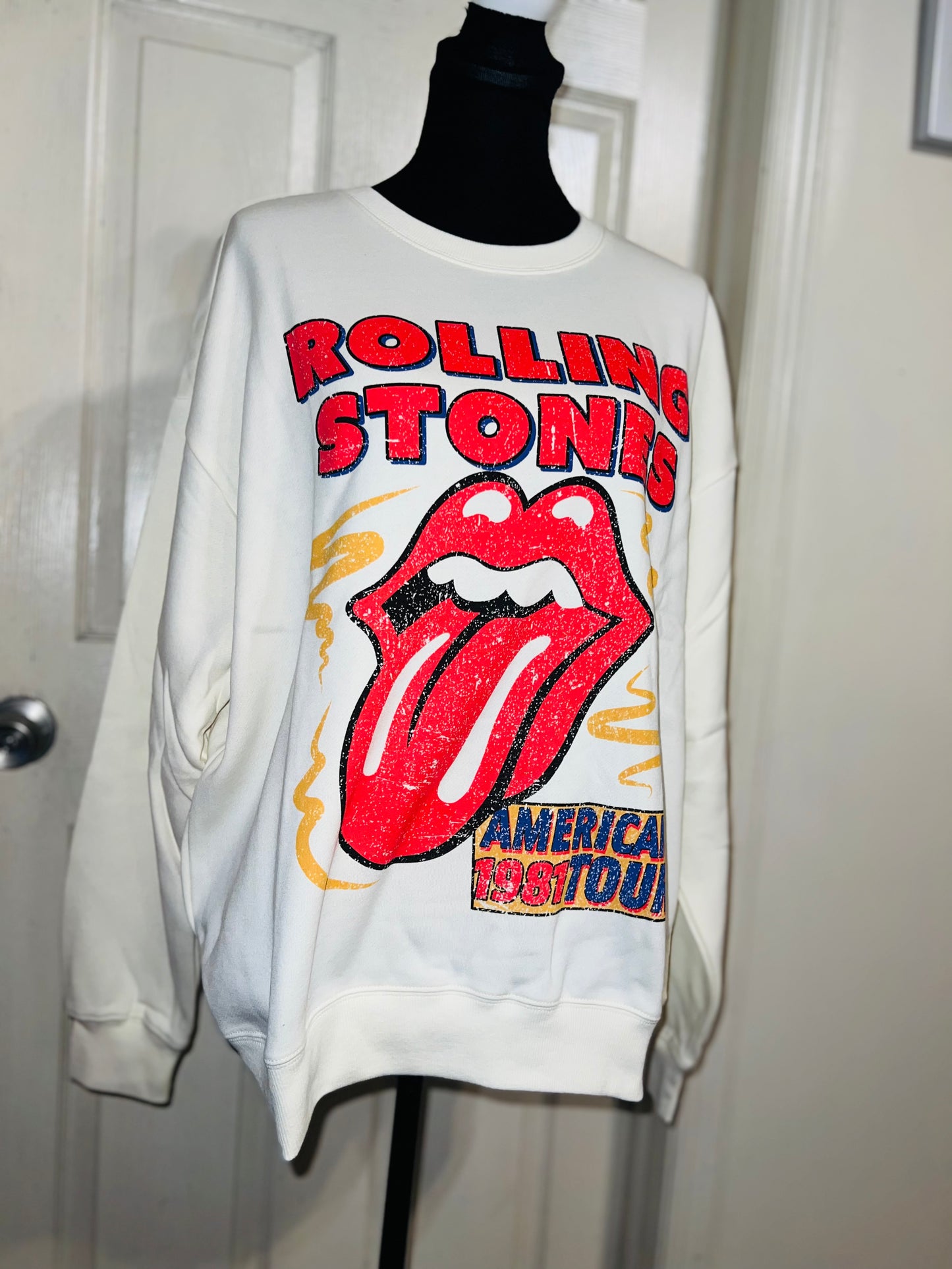 The Rolling Stones Oversized Distressed Sweatshirt