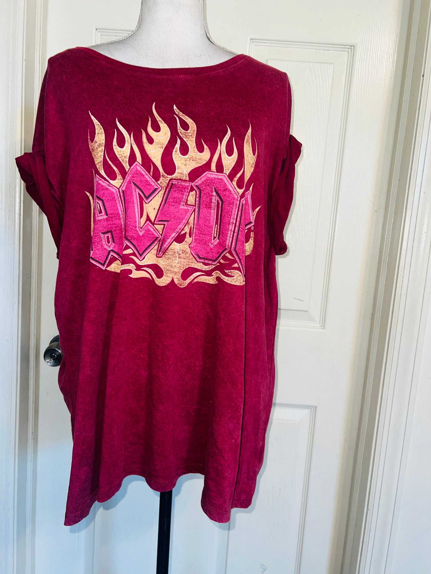 AC/DC Oversized Distressed Tee