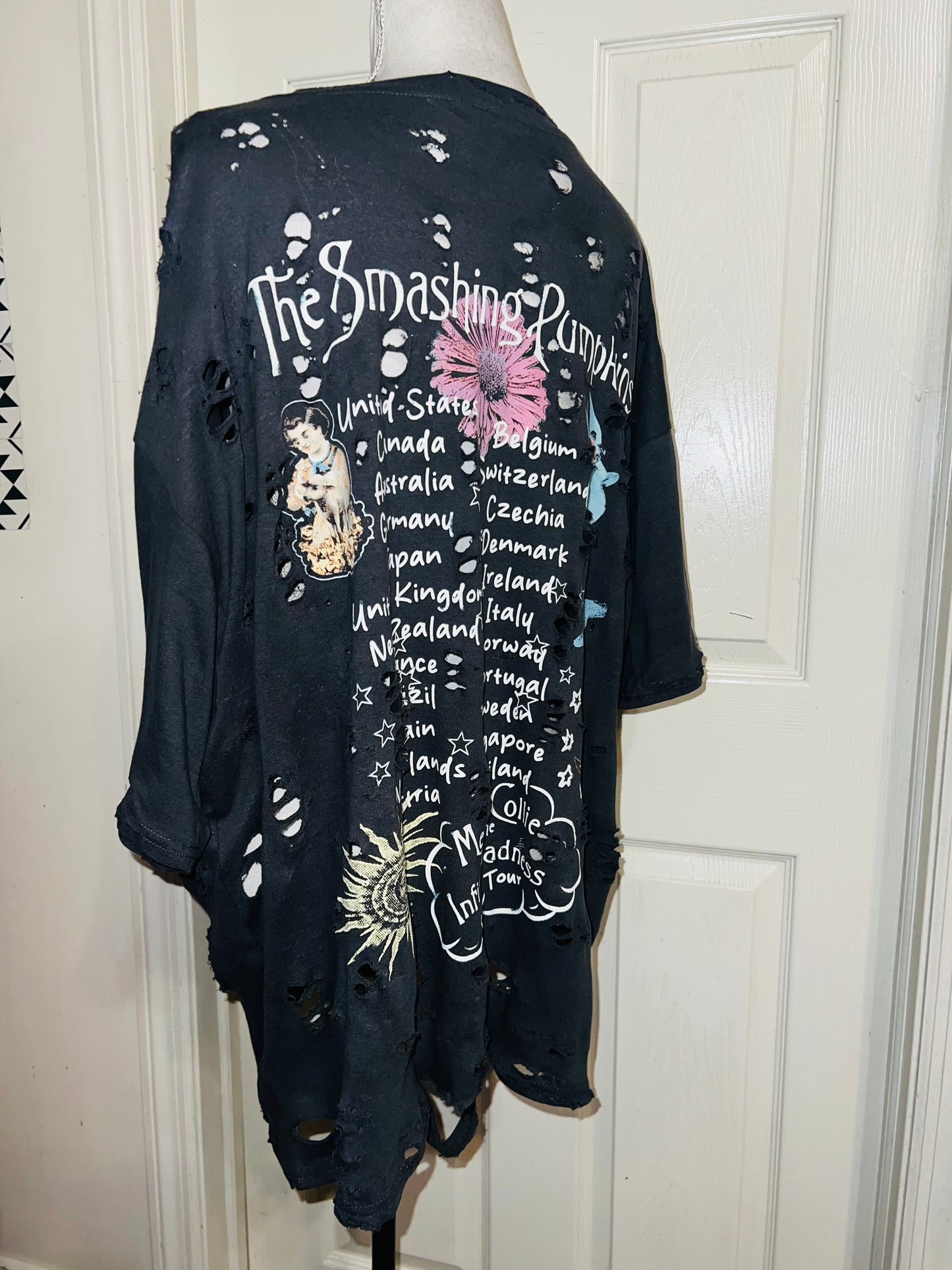 Smashing Pumpkins Double Sided Oversized Distressed Tee