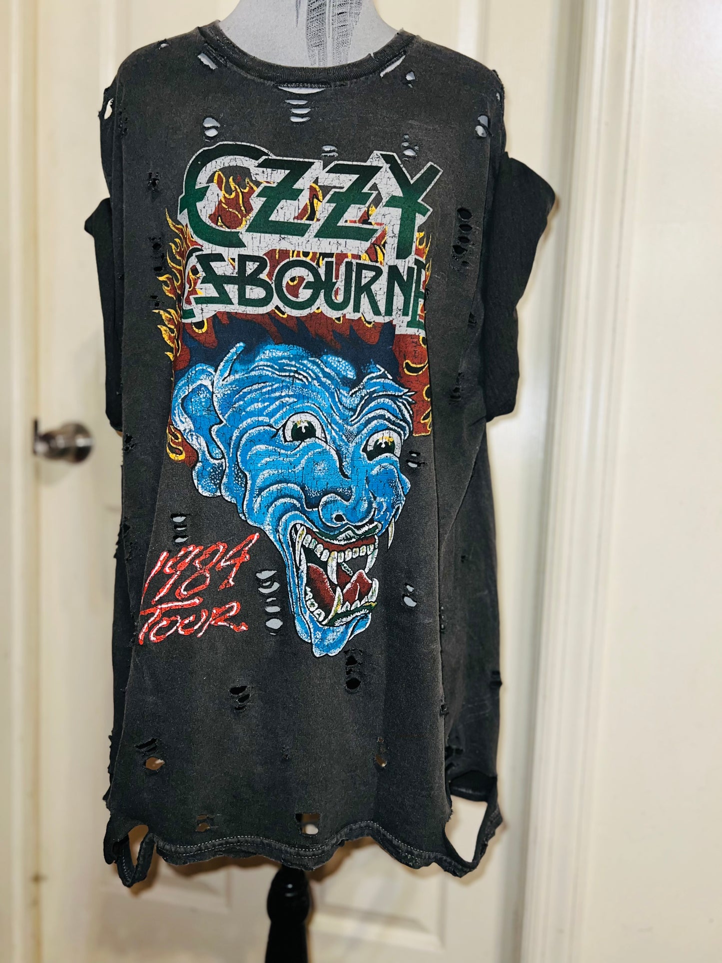 Ozzy Osbourne Double Sided Oversized Distressed Tee