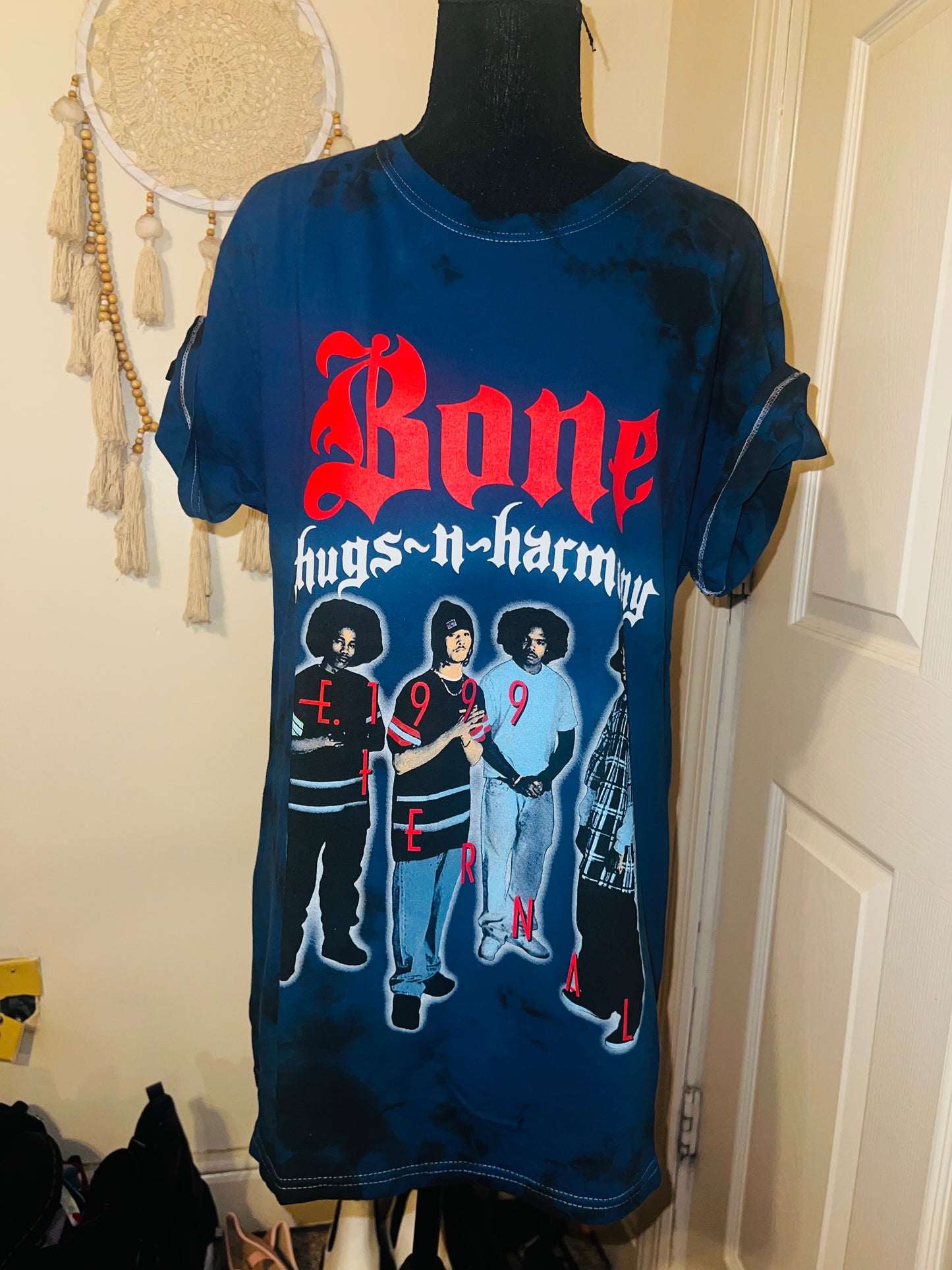 Bone Thugs n Harmony Tie Dyed Oversized Distressed Tee