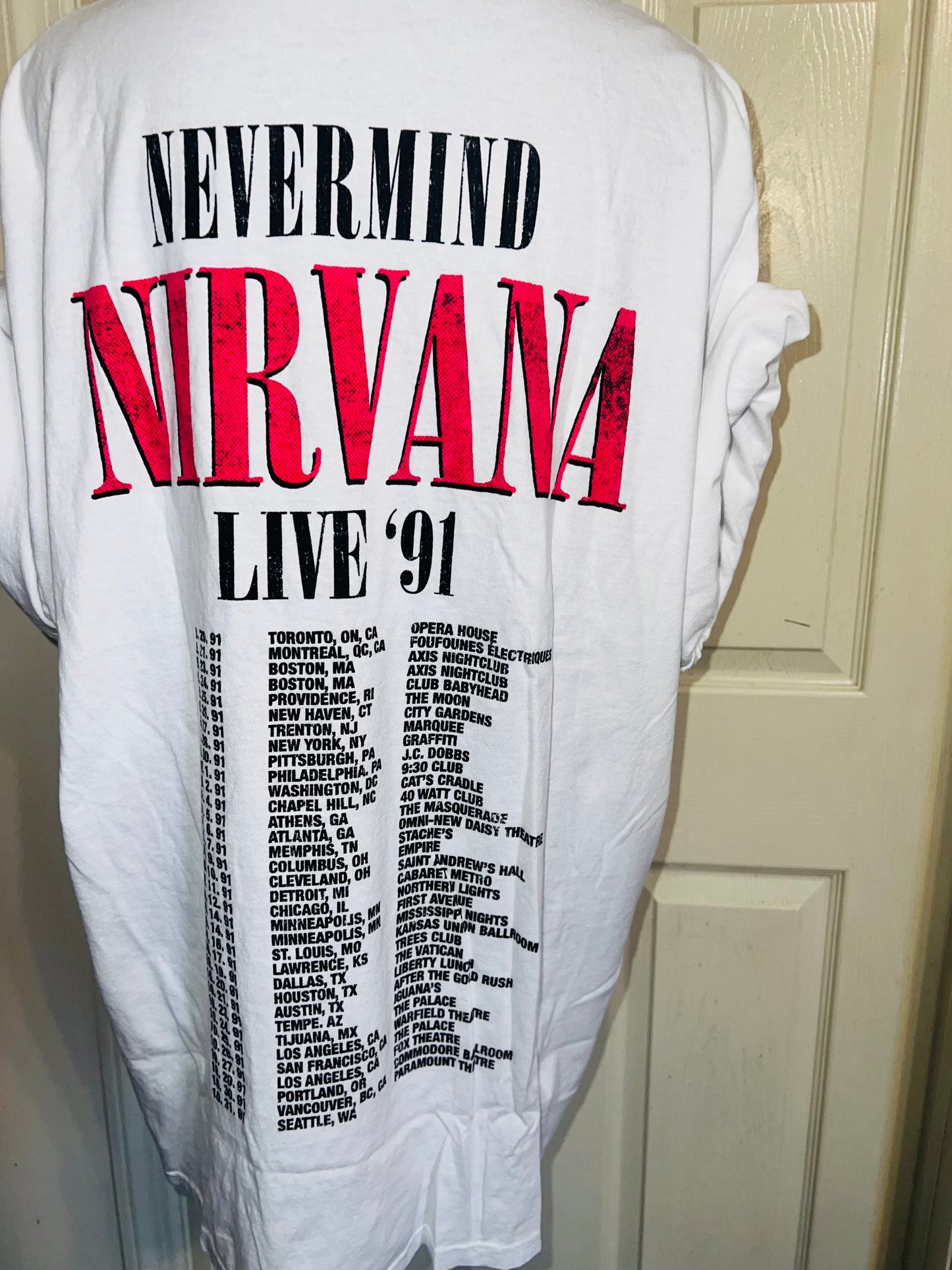 Nirvana Double Sided Oversized Distressed Tee