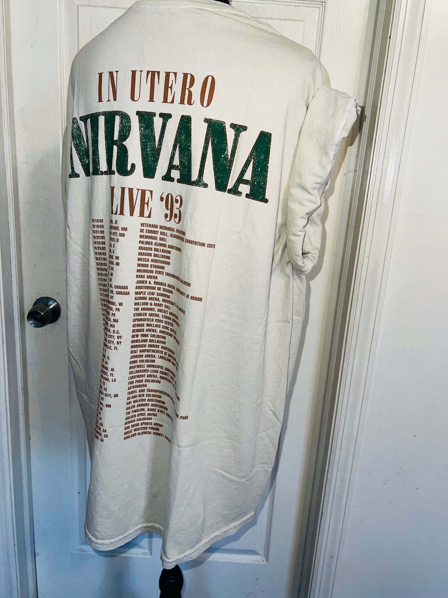 Nirvana Double Sided Oversized Distressed Tee