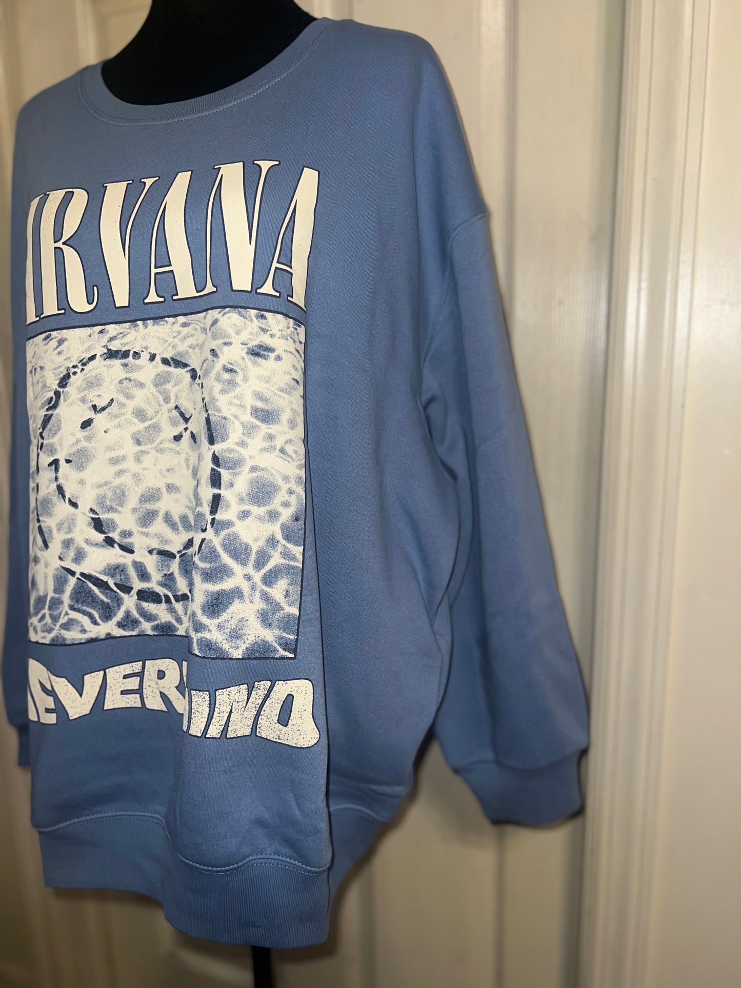 Nirvana Double Sided Oversized Distressed Sweatshirt