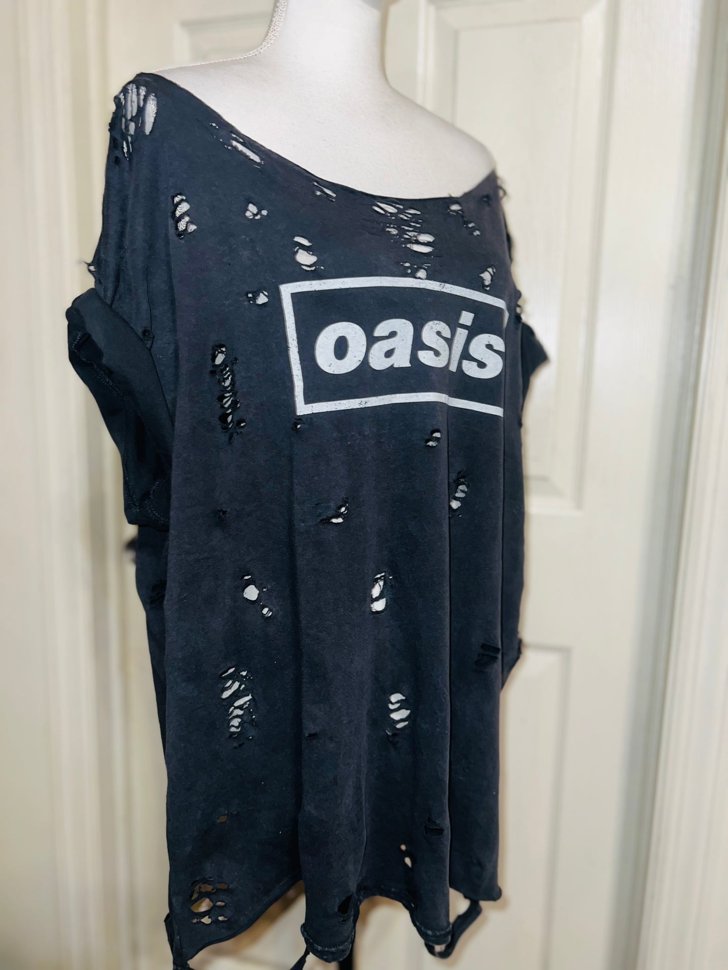 Oasis Double Sided Oversized Distressed Tee