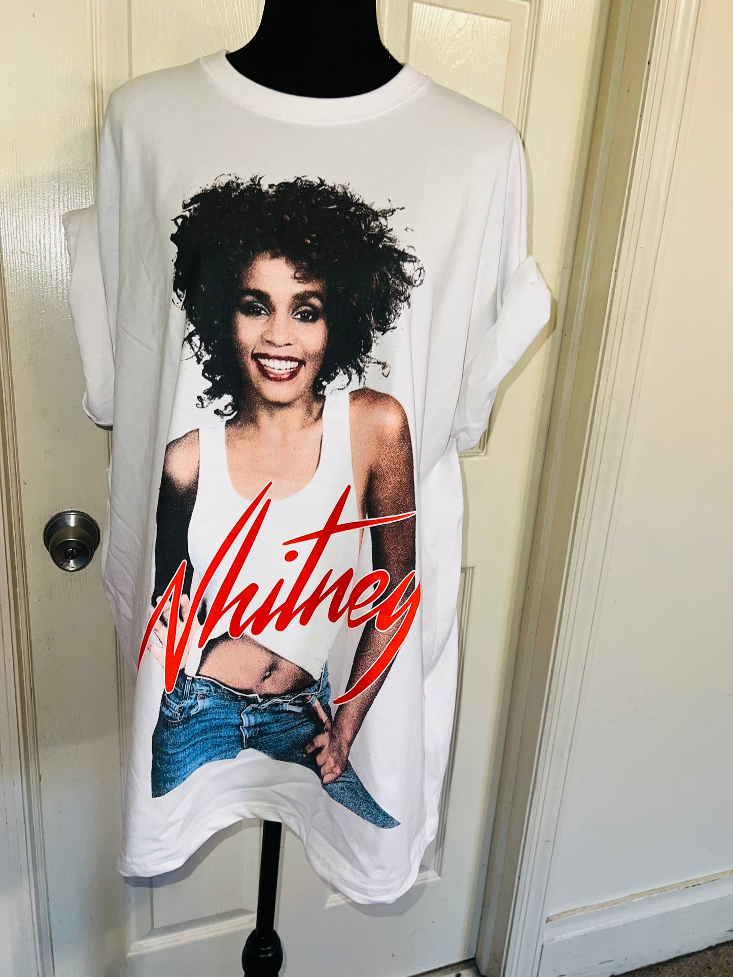 Whitney Houston Oversized Distressed Tee