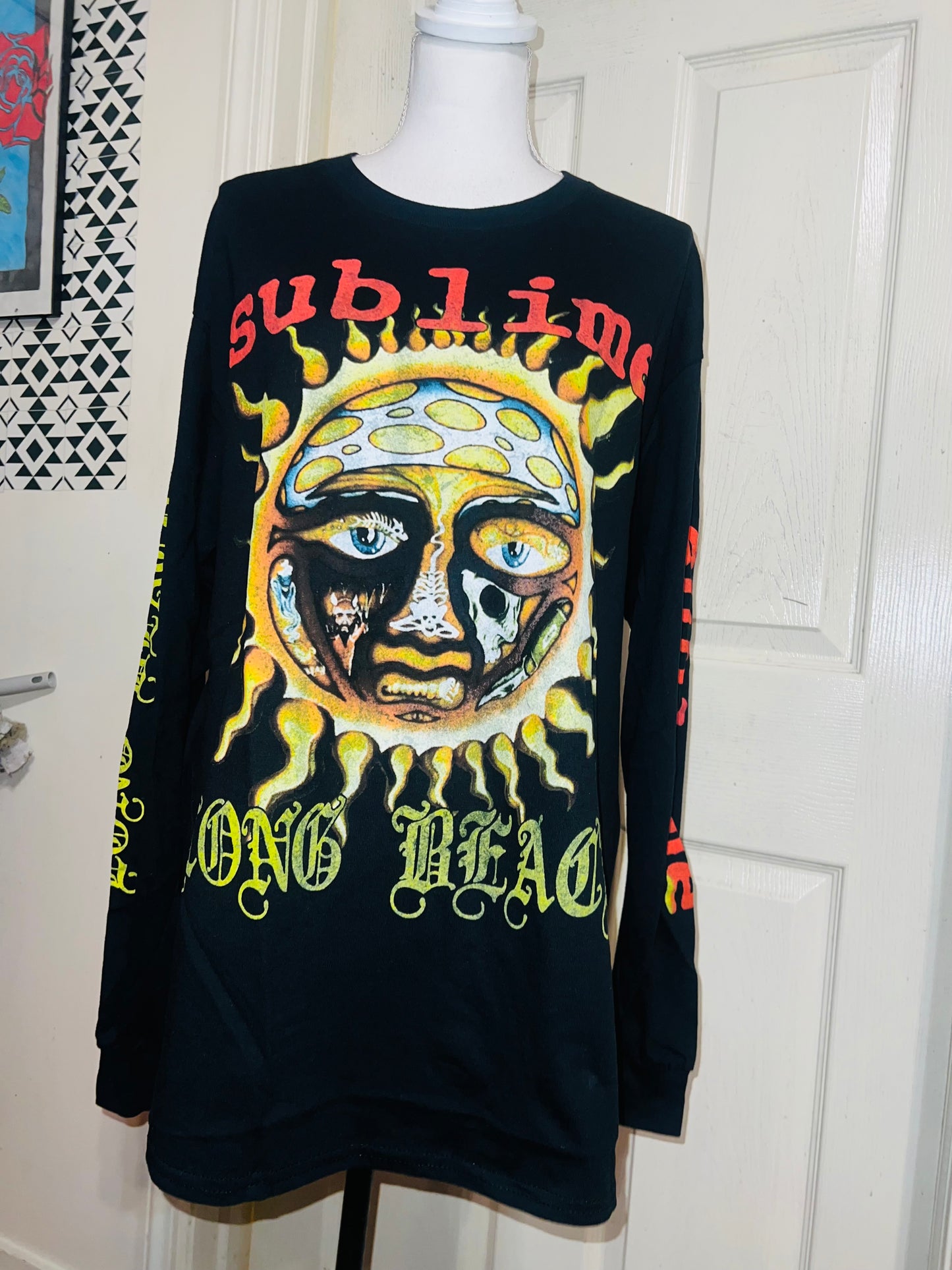 Sublime Oversized Distressed Long Sleeve Tee