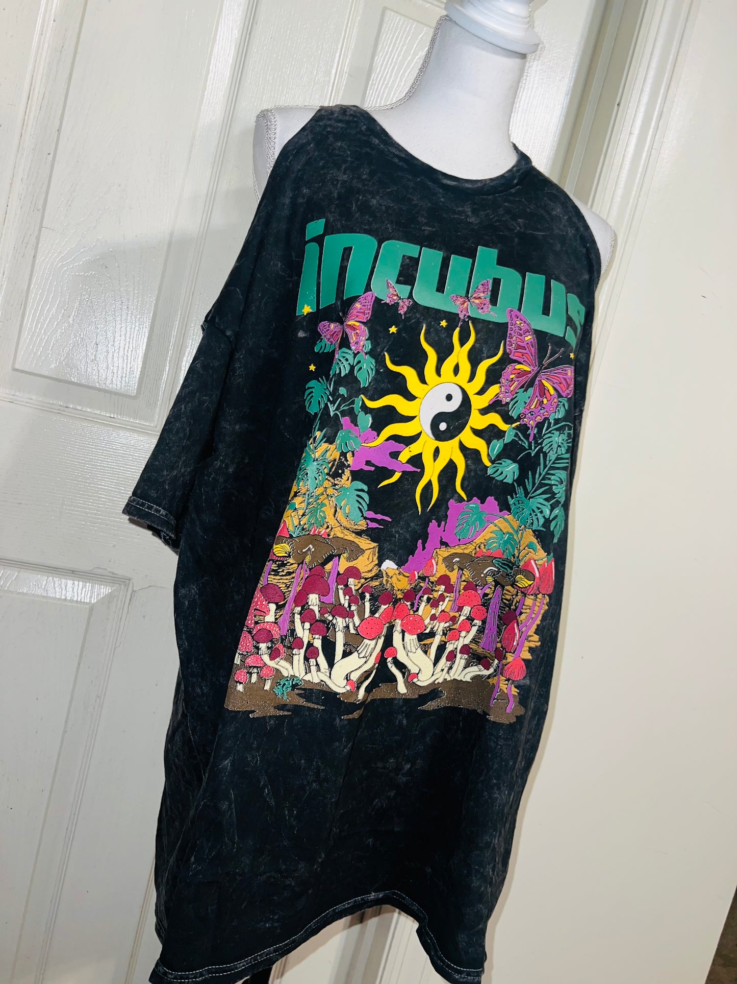 Incubus Oversized Distressed Cut Out Tee