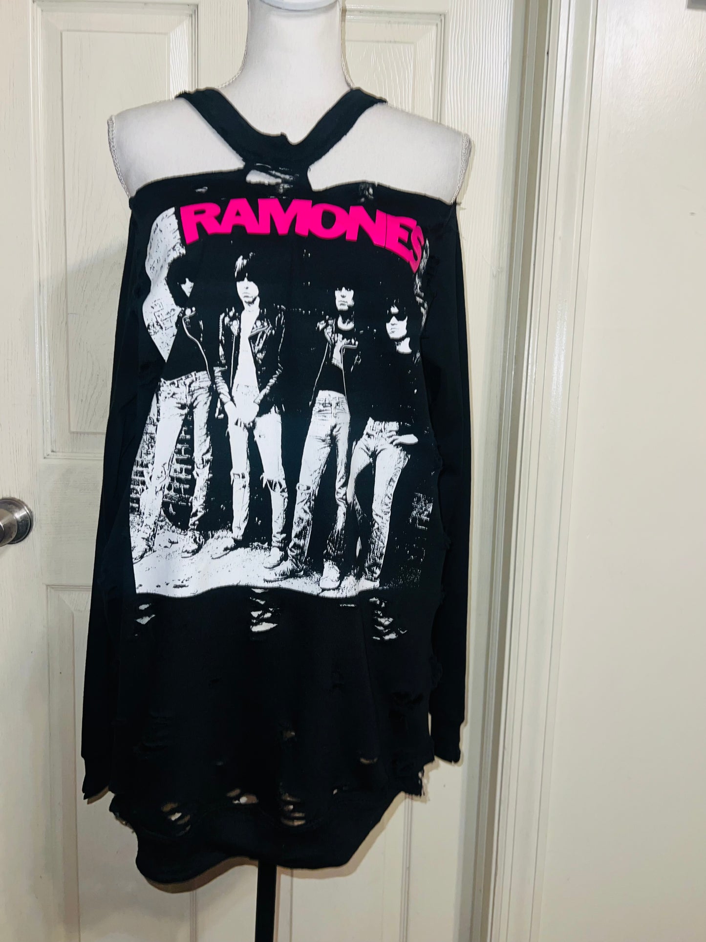 Ramones Oversized Distressed Sweatshirt
