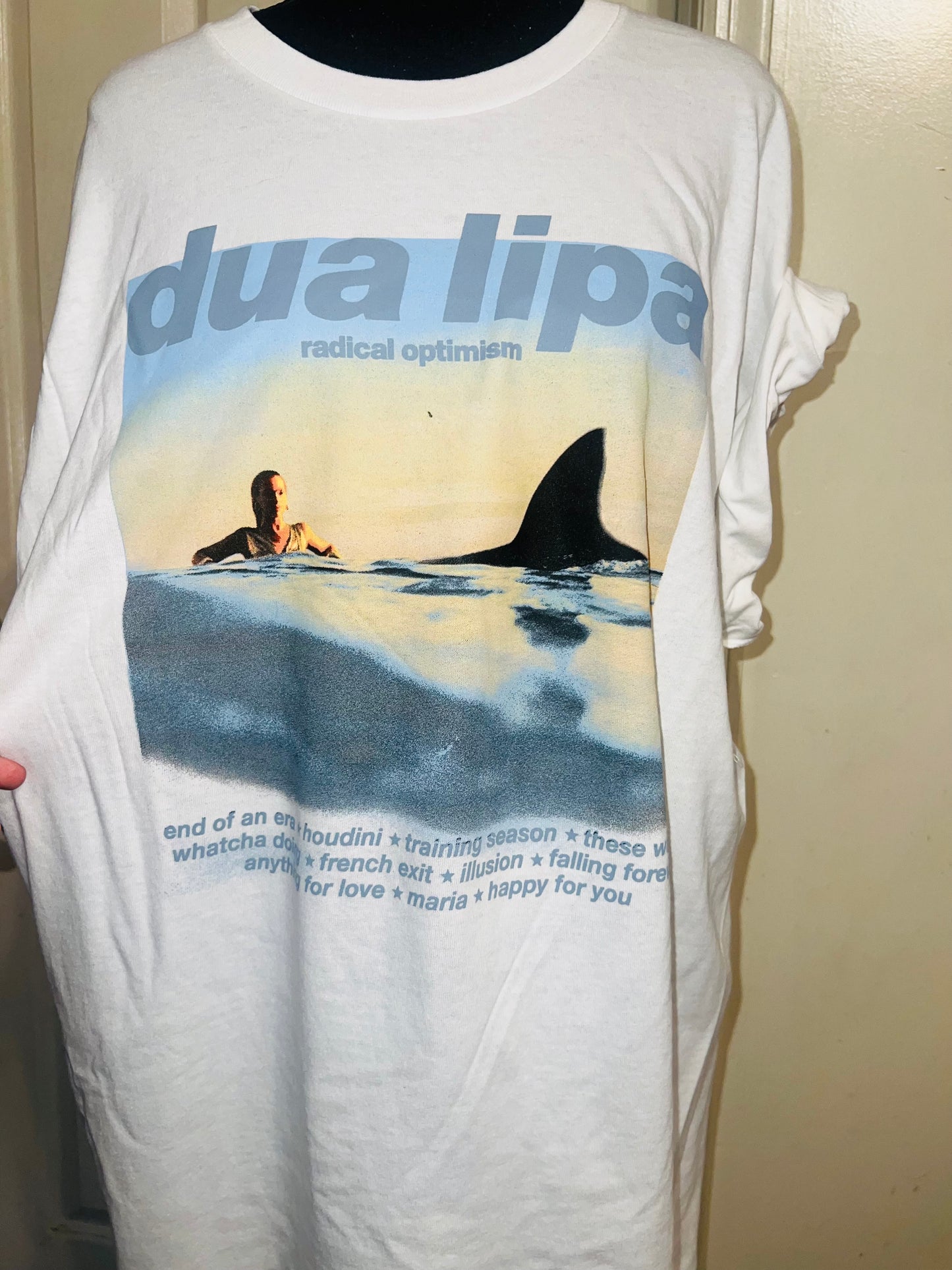 Dua Lipa Oversized Distressed Tee
