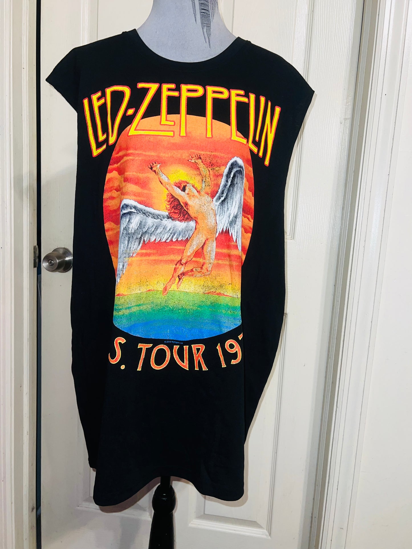 Led Zeppelin Oversized Distressed Muscle Tank/Dress