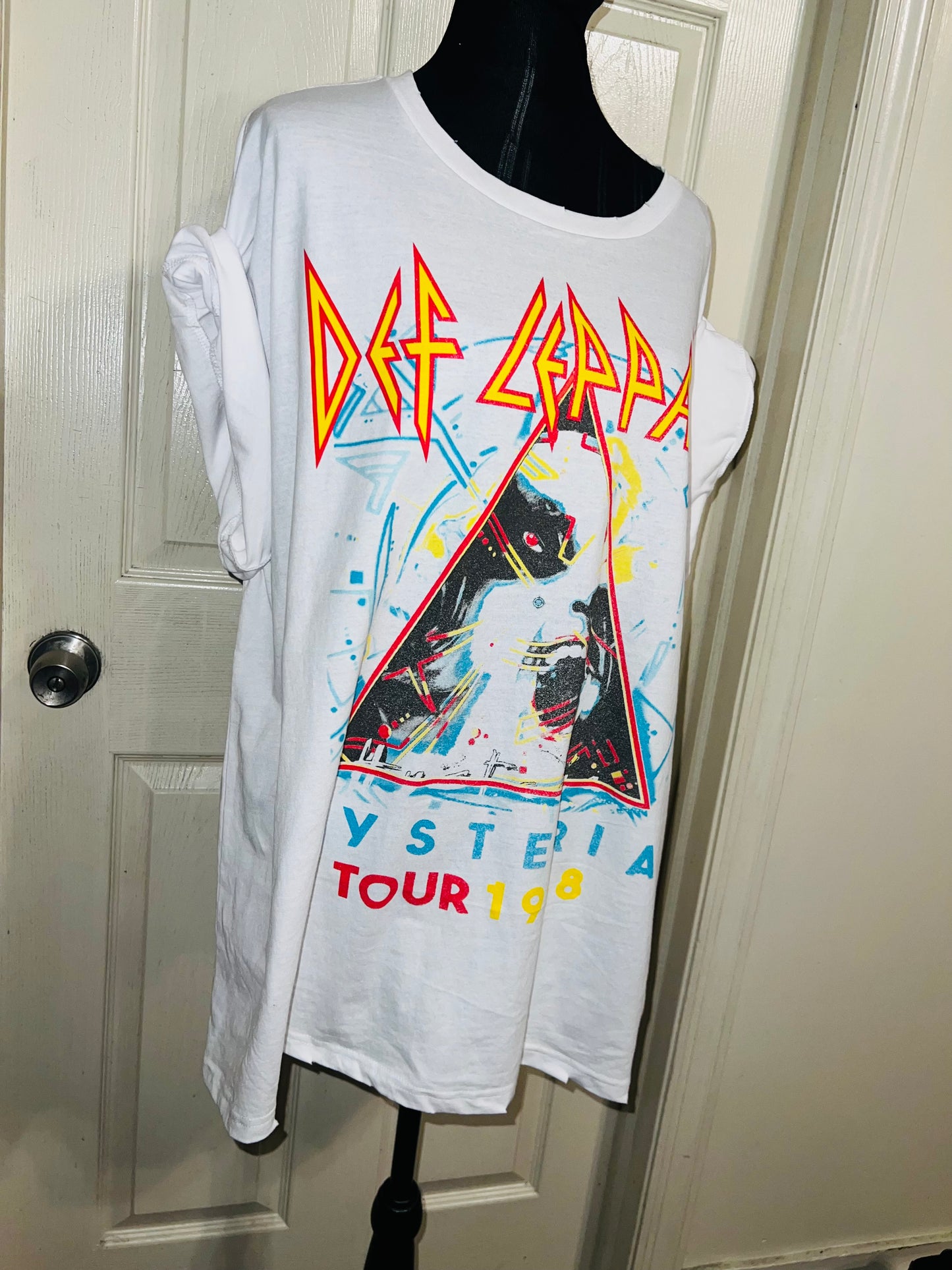 Def Leppard Double Sided Oversized Distressed Tee