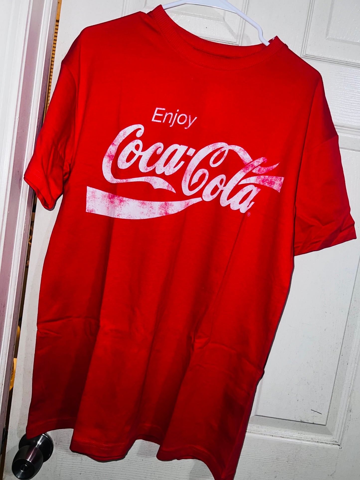 Enjoy Coca-Cola Oversized Distressed Tee