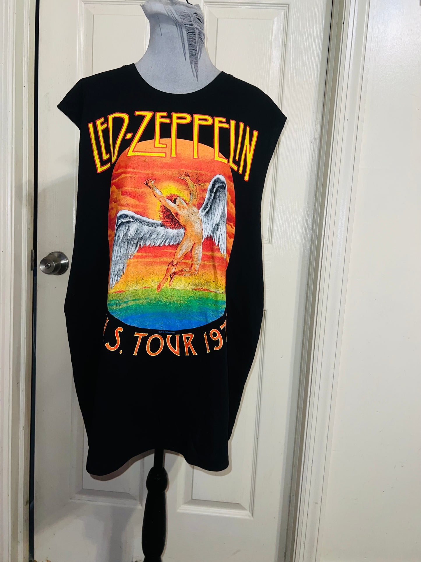 Led Zeppelin Oversized Distressed Muscle Tank/Dress