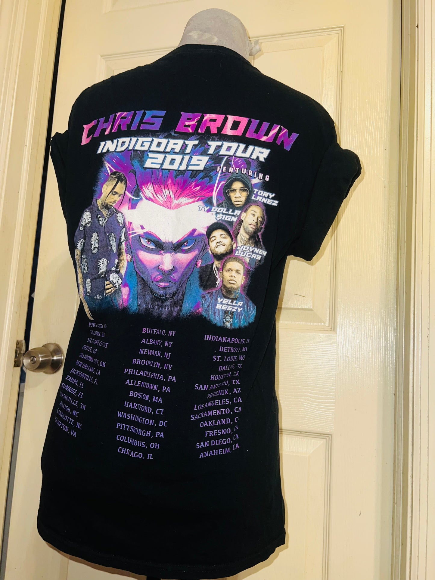 Chris Brown 2019 Double Sided Tour Distressed Tee