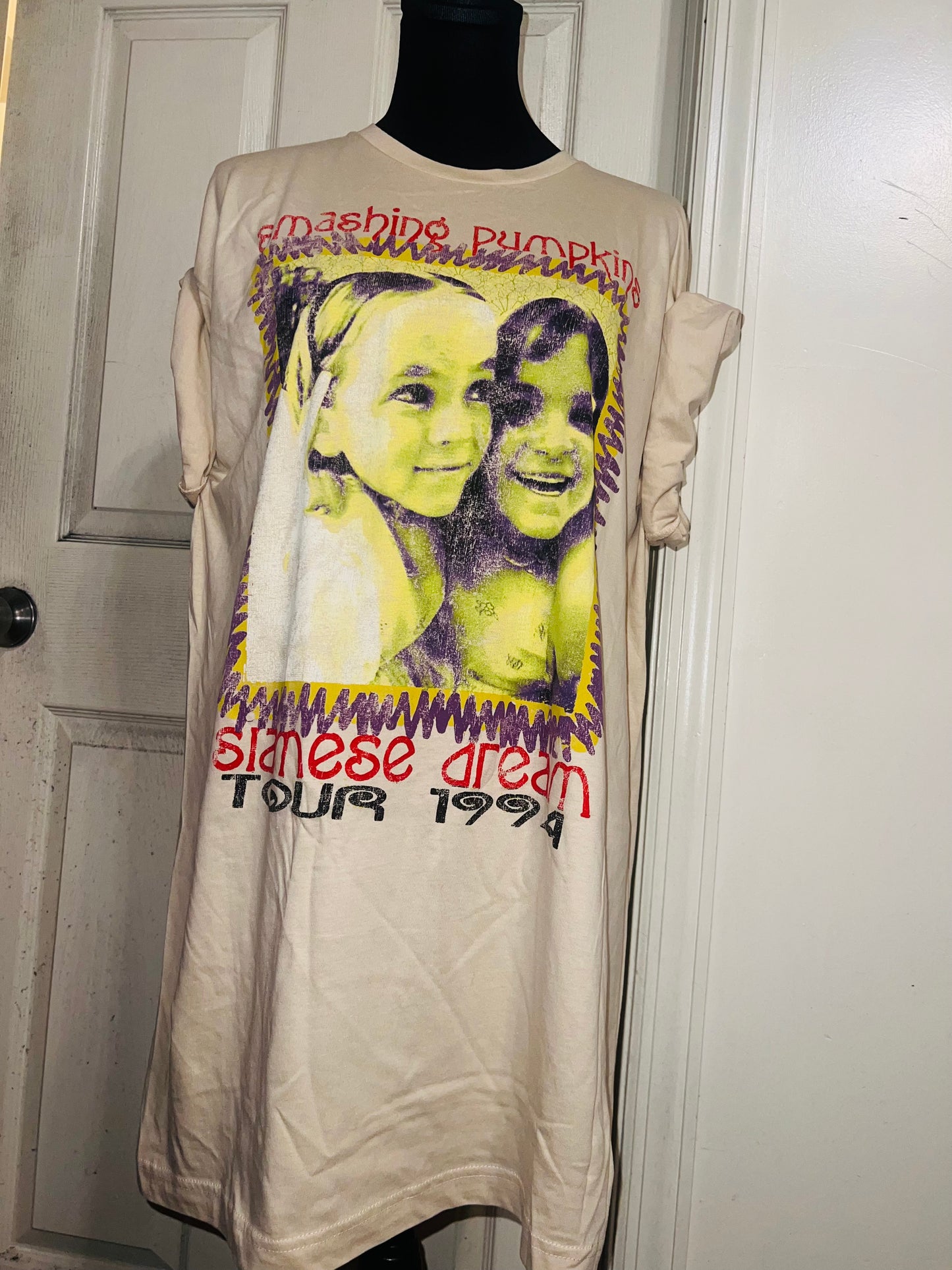 The Smashing Pumpkins Double Sided Oversized Distressed Tee