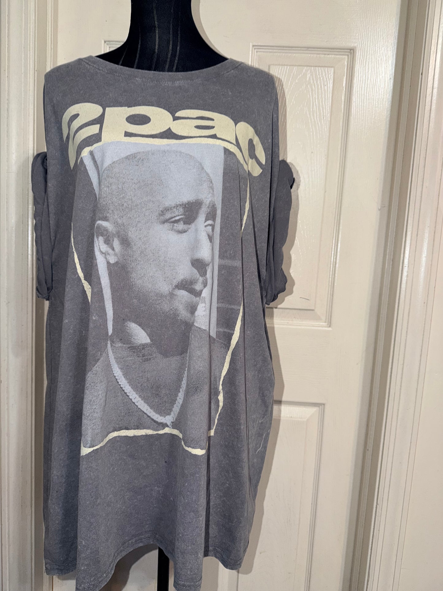 Tupac Double Sided Oversized Distressed Tee