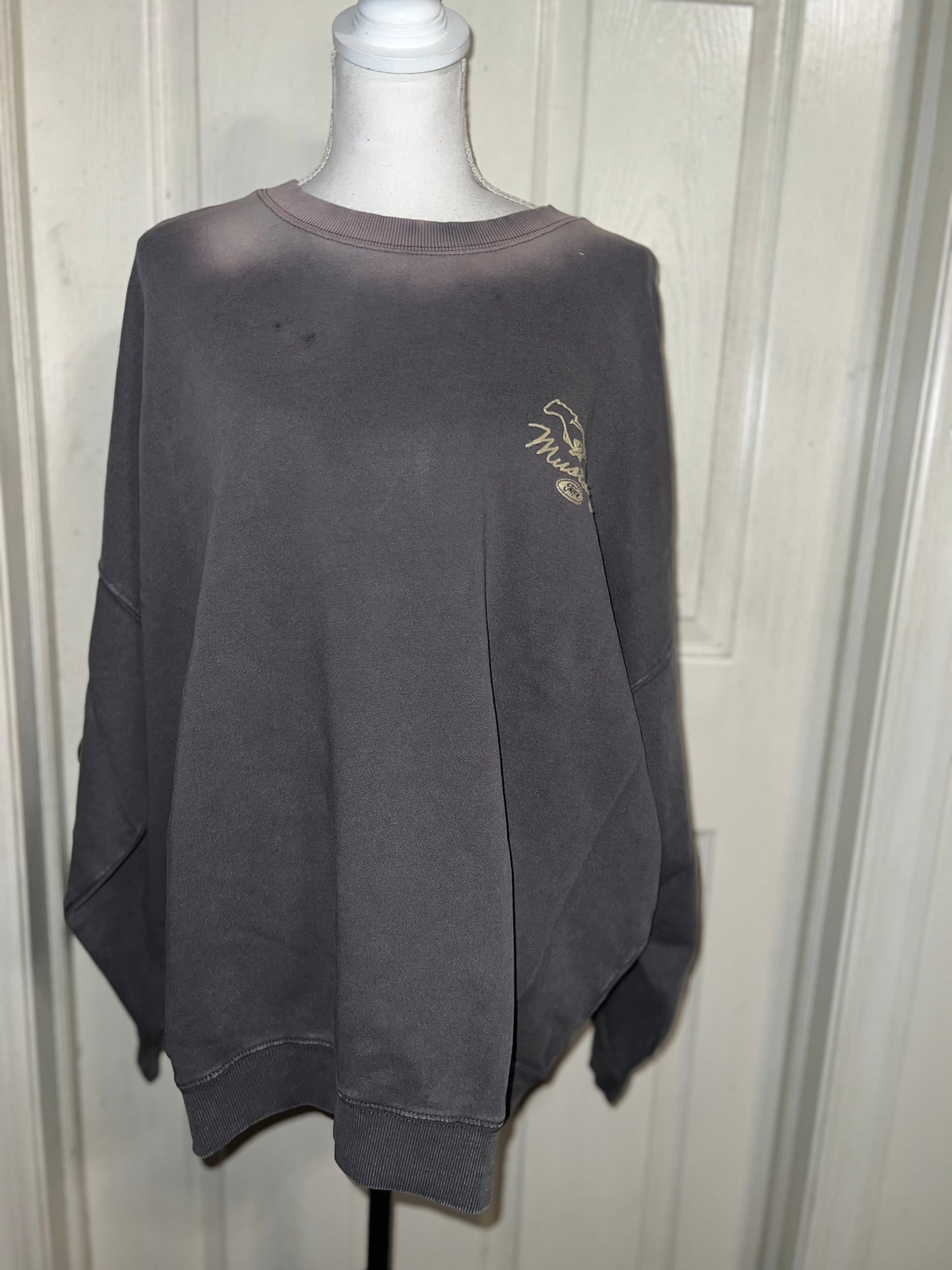 Ford Mustang Double Sided Oversized Distressed Sweatshirt