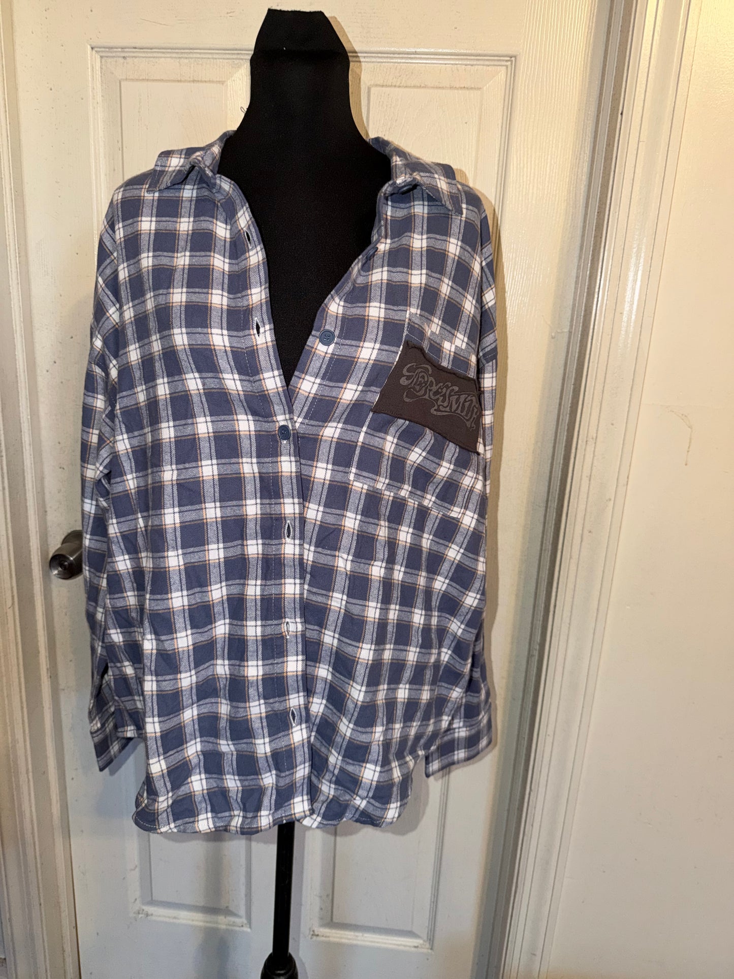 Aerosmith Oversized Double Sided Distressed Flannel