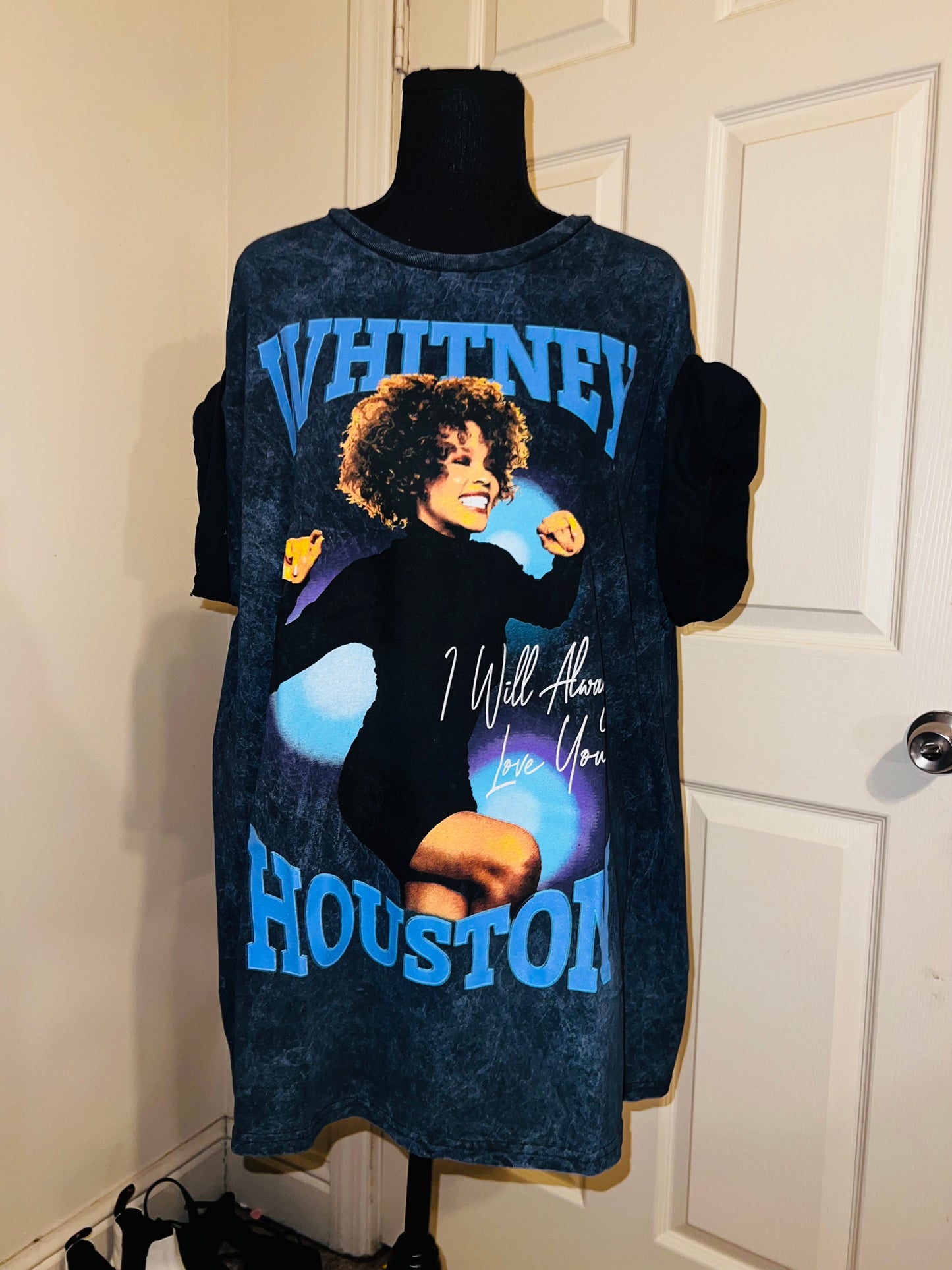 Whitney Houston Oversized Distressed Tee