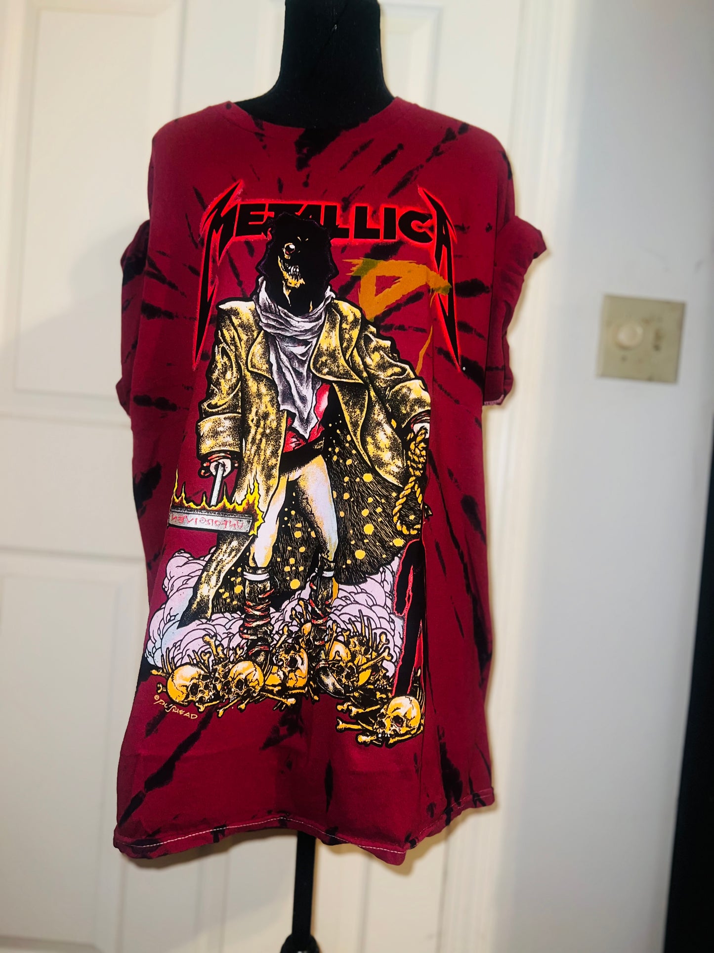 Metallica Tie Dye Double Sided Oversized Tee