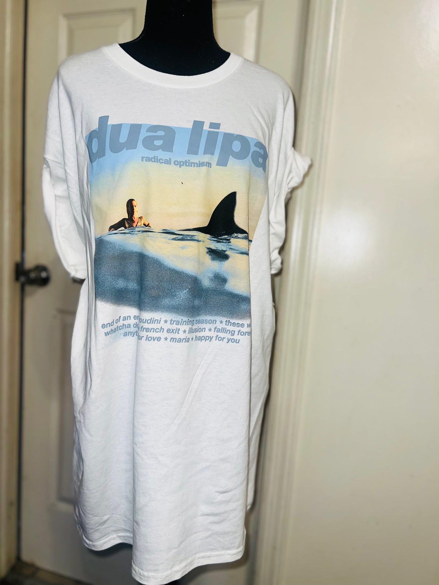 Dua Lipa Oversized Distressed Tee