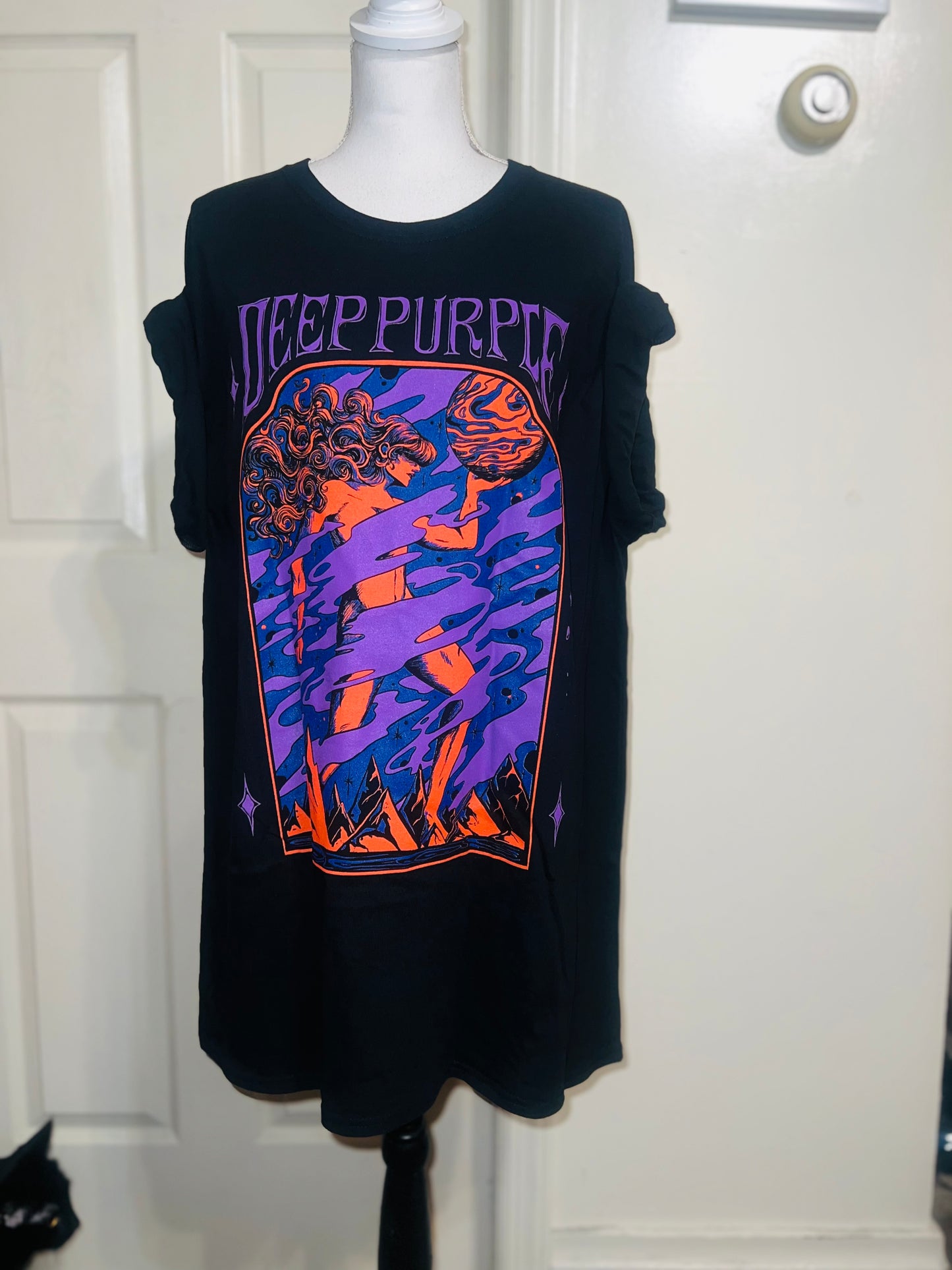 Deep Purple Oversized Distressed Tee