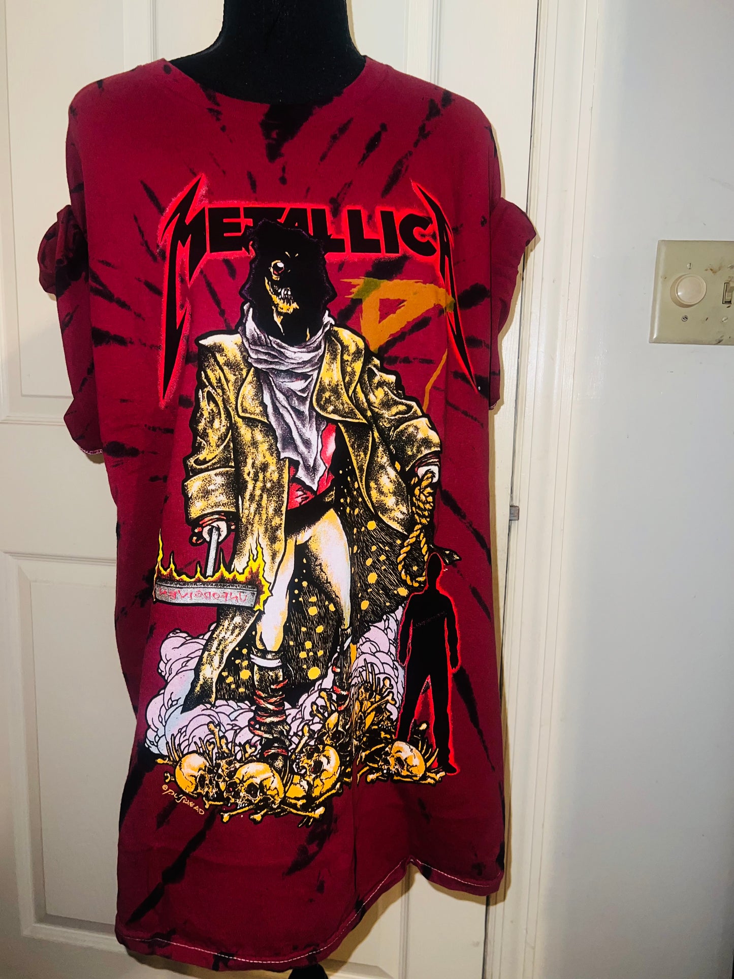 Metallica Tie Dye Double Sided Oversized Tee