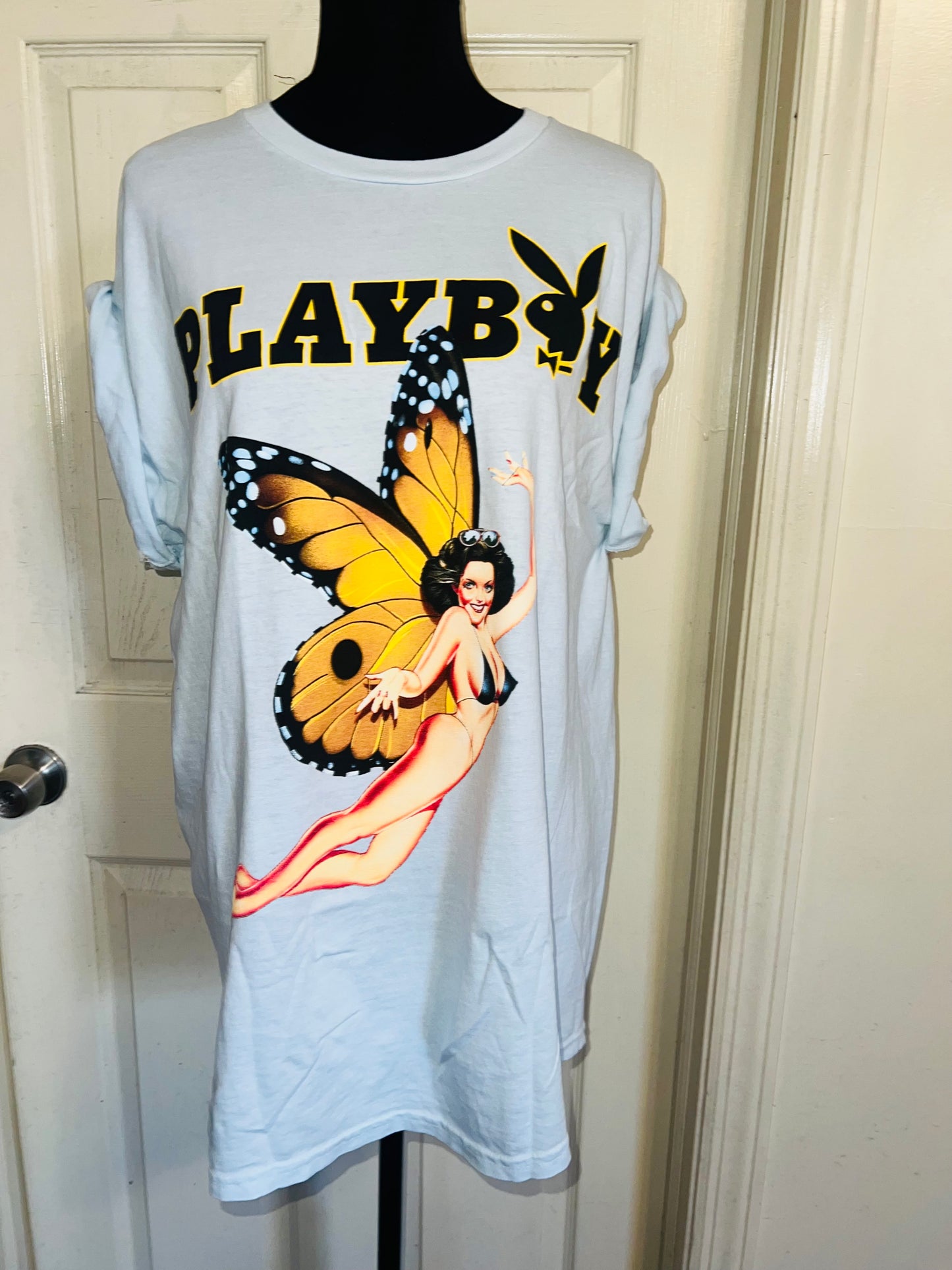 Playboy Double Sided Oversized Distressed Tee