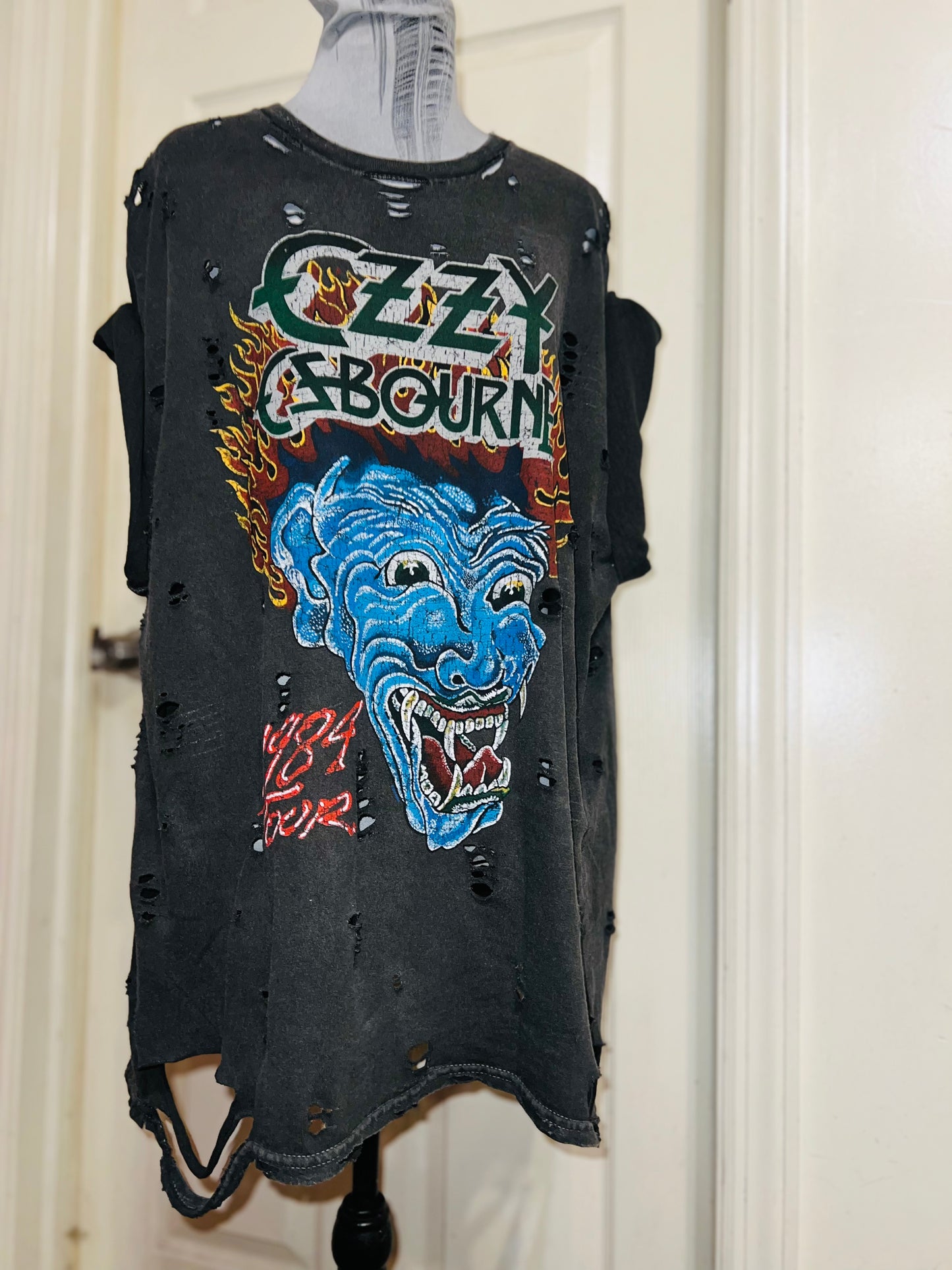 Ozzy Osbourne Double Sided Oversized Distressed Tee
