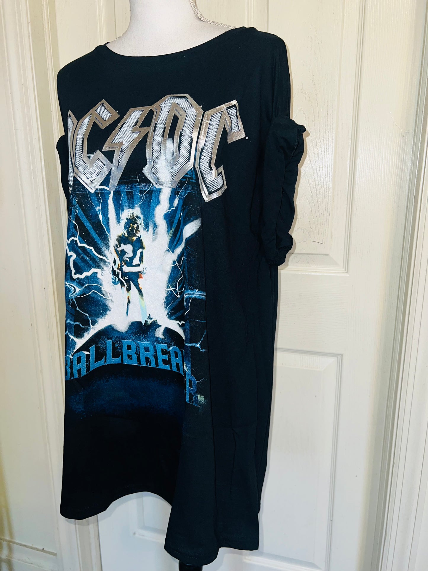 AC/DC Double Sided Oversized Distressed Tee