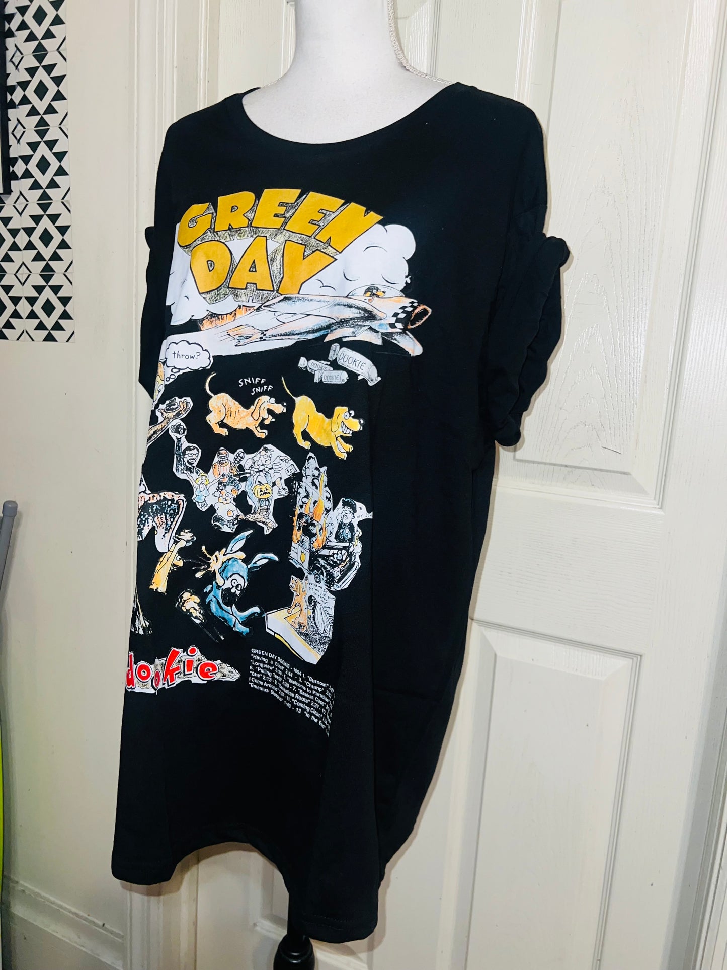 Green Day Oversized Distressed Tee