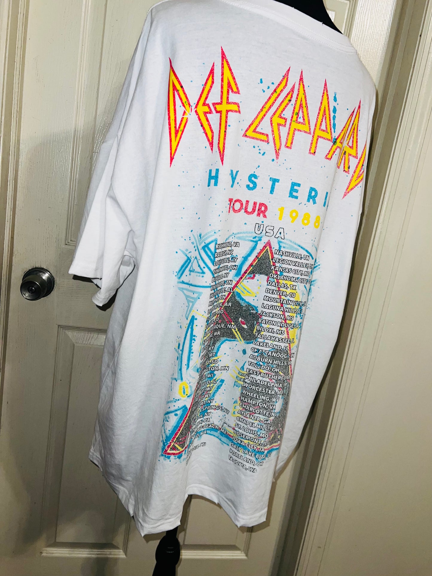Def Leppard Double Sided Oversized Distressed Tee