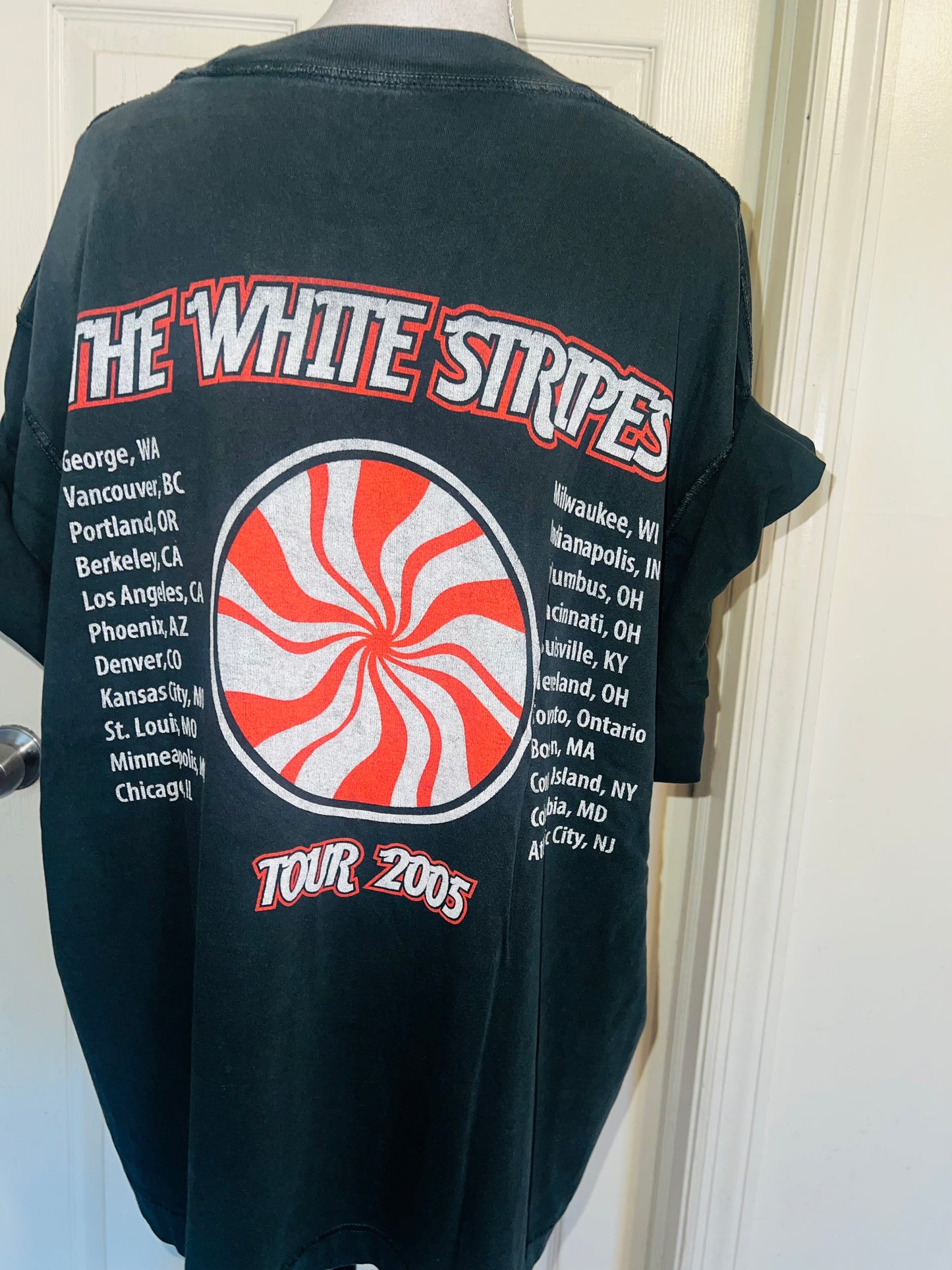 The White Stripes Double Sided Oversized Distressed Tee