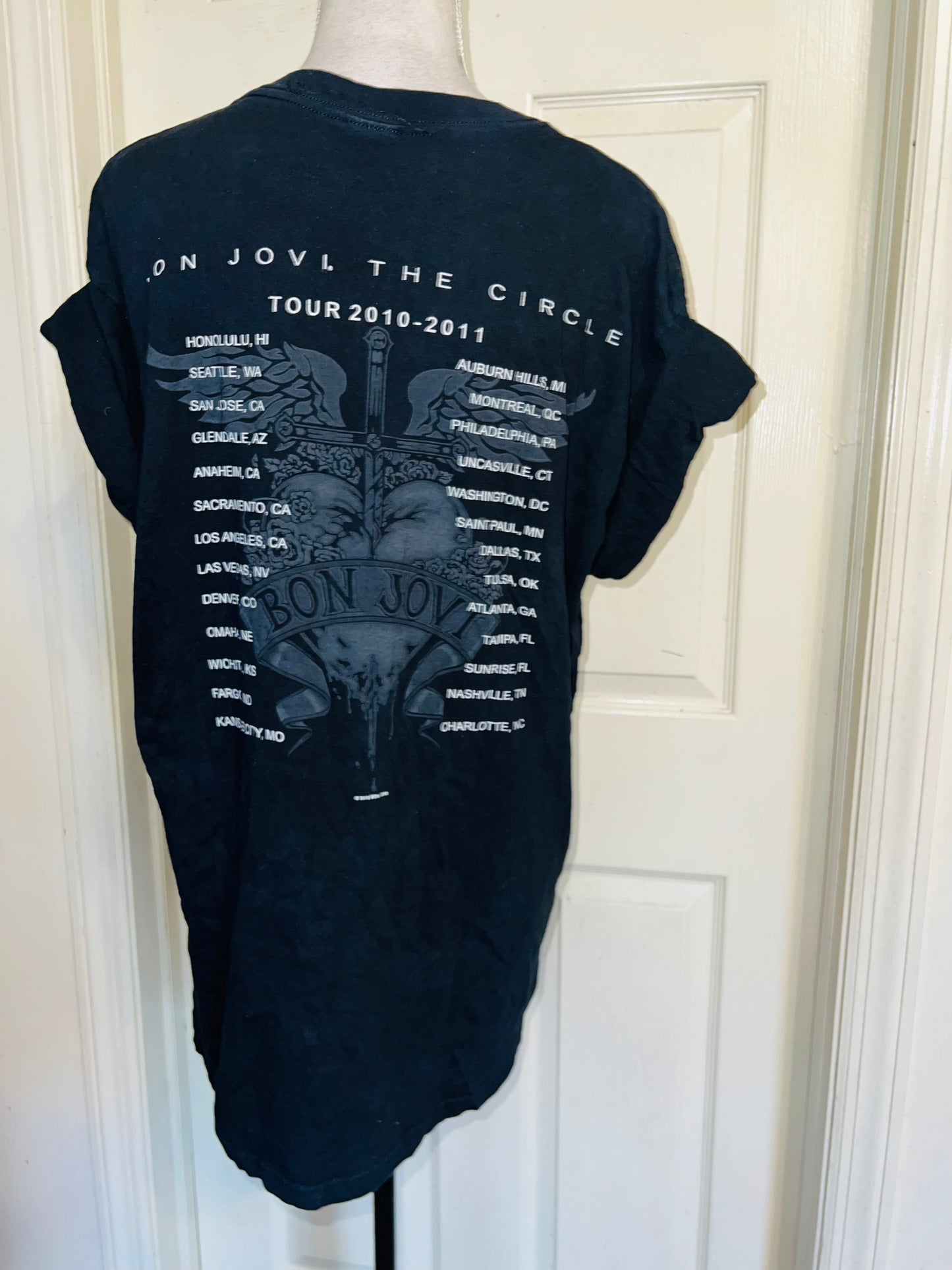Bon Jovi Double Sided Oversized Distressed Tee