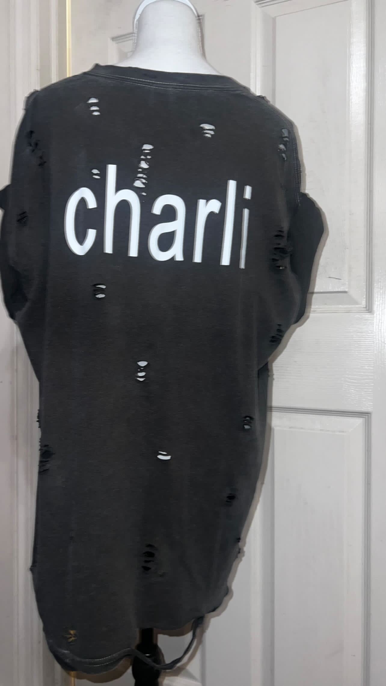 Charli XCX brat Double Sided Oversized Distressed Tee