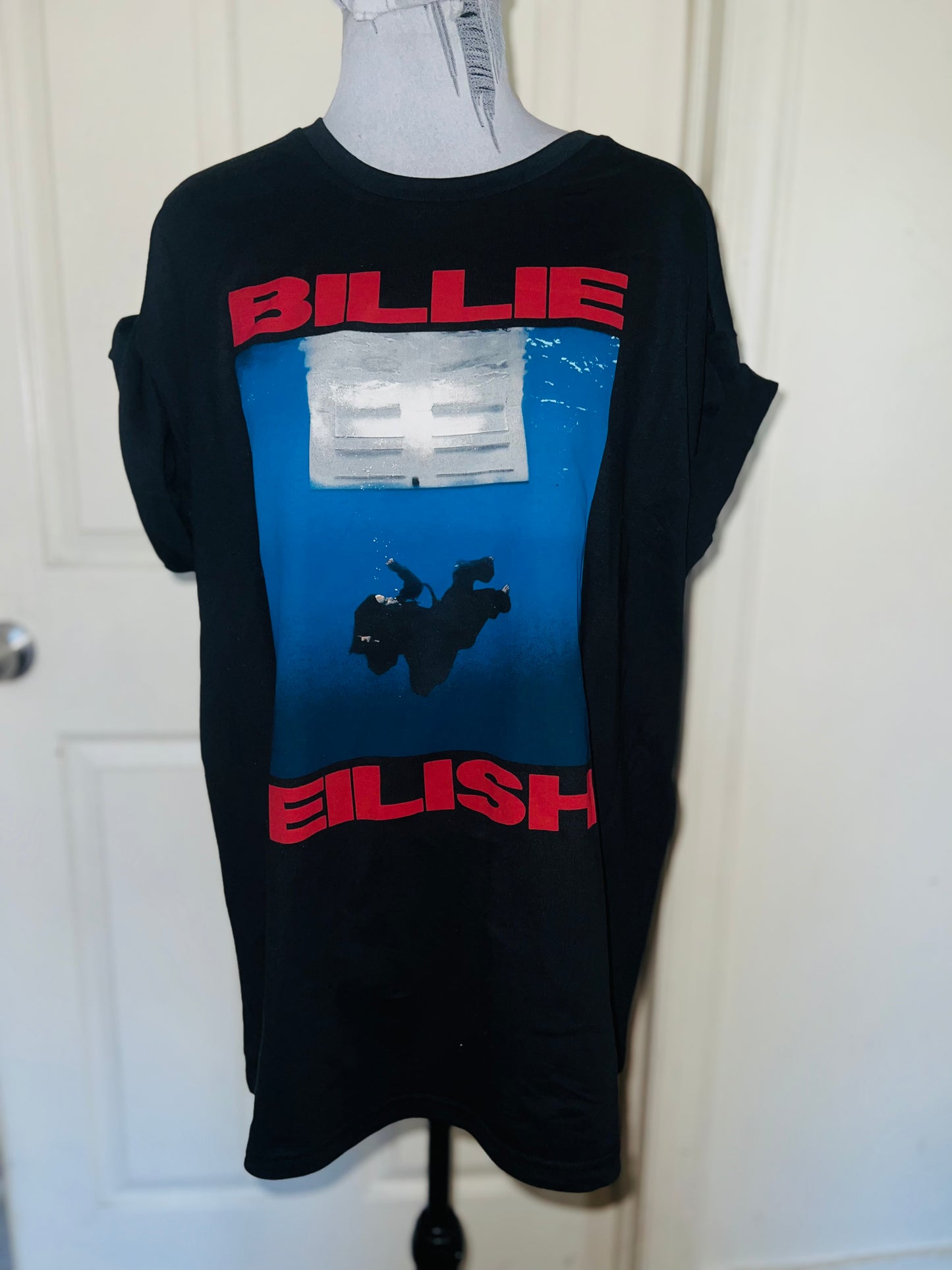 Billie Eilish Hit Me Hard & Soft Oversized Distressed Tee