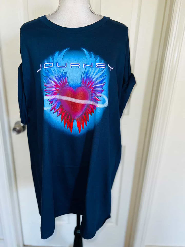 Journey Double Sided Oversized Distressed Tee