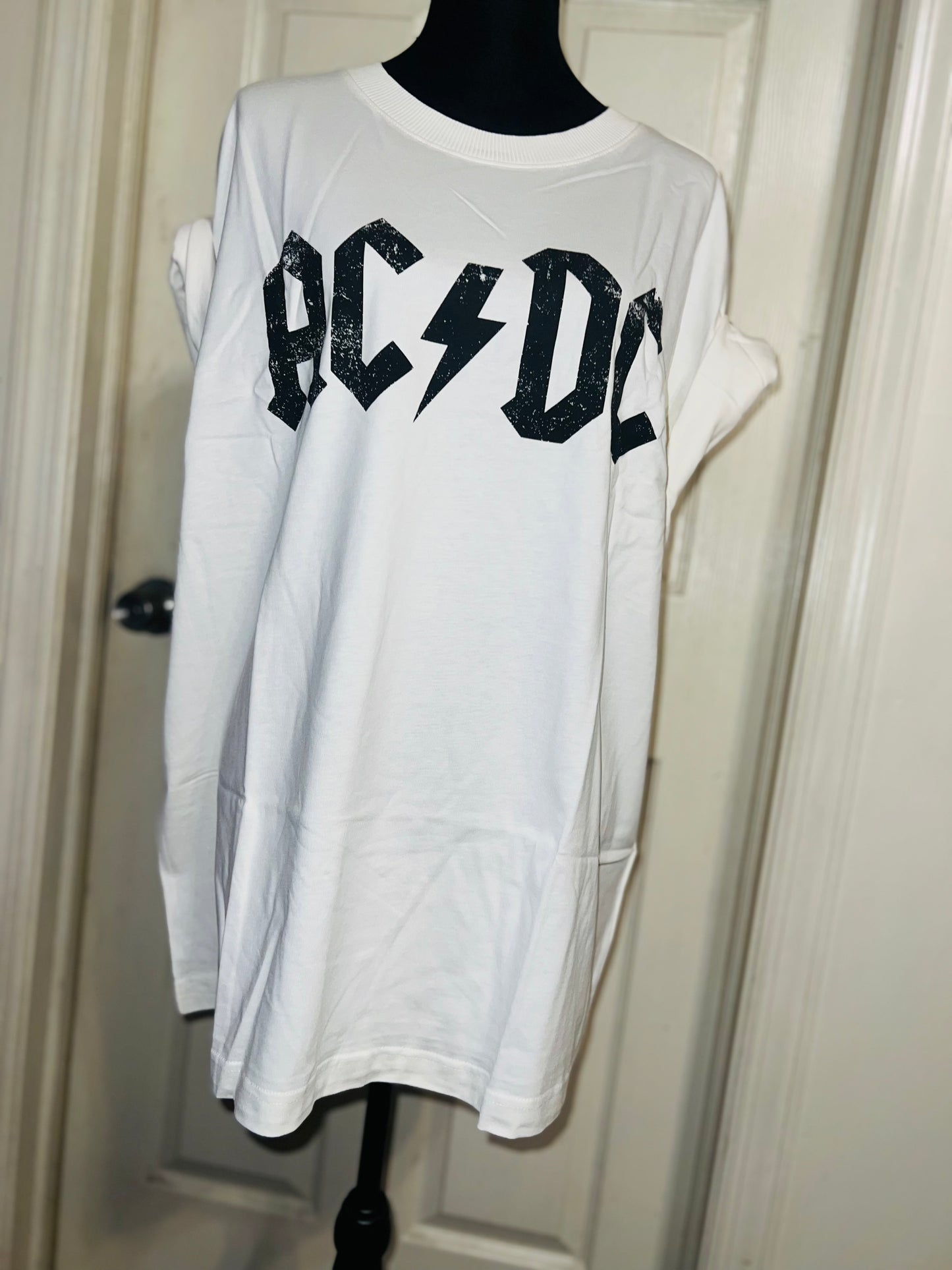 AC/DC Oversized Distressed Tee