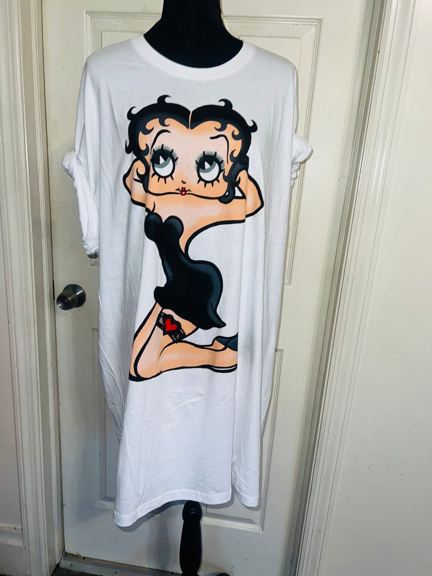 Betty Boop Oversized Distressed T-Shirt Dress