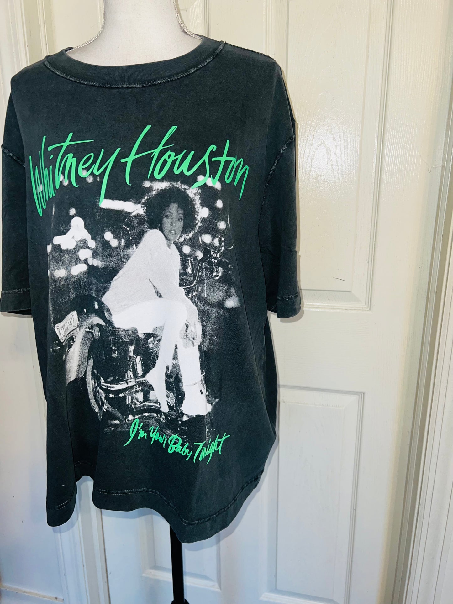 Whitney Houston Double Sided Oversized Distressed Tee