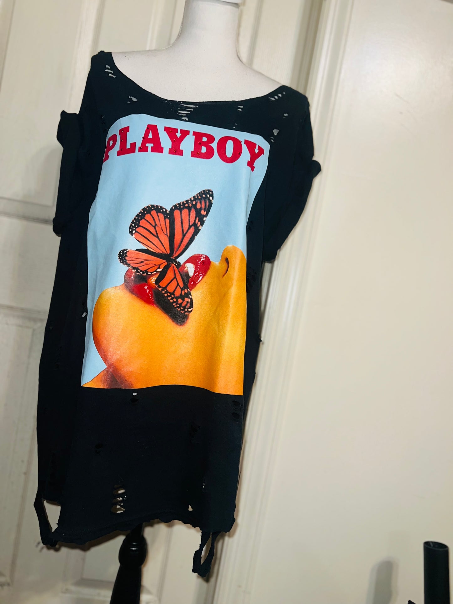 Playboy Oversized Distressed Tee